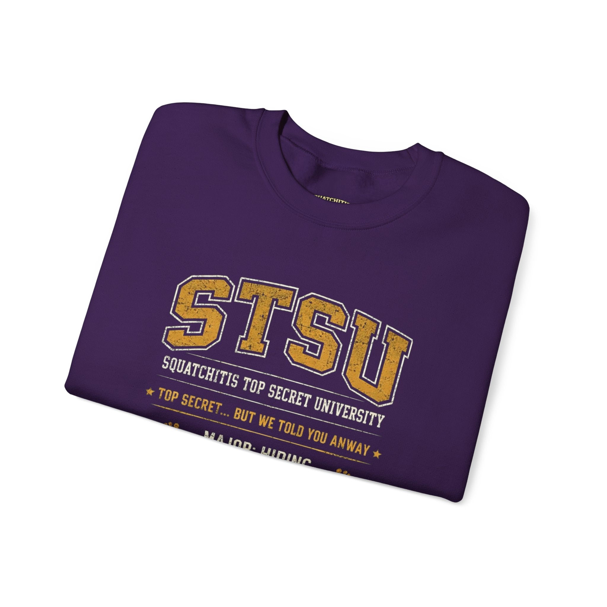 Squatchitis Top Secret University Bigfoot Crewneck Sweatshirt