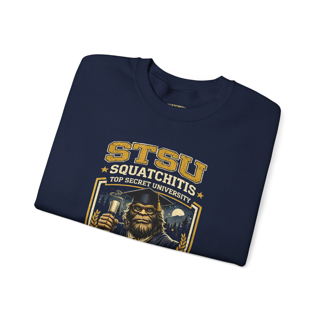 Squatchitis Top Secret University Bigfoot Crewneck Sweatshirt