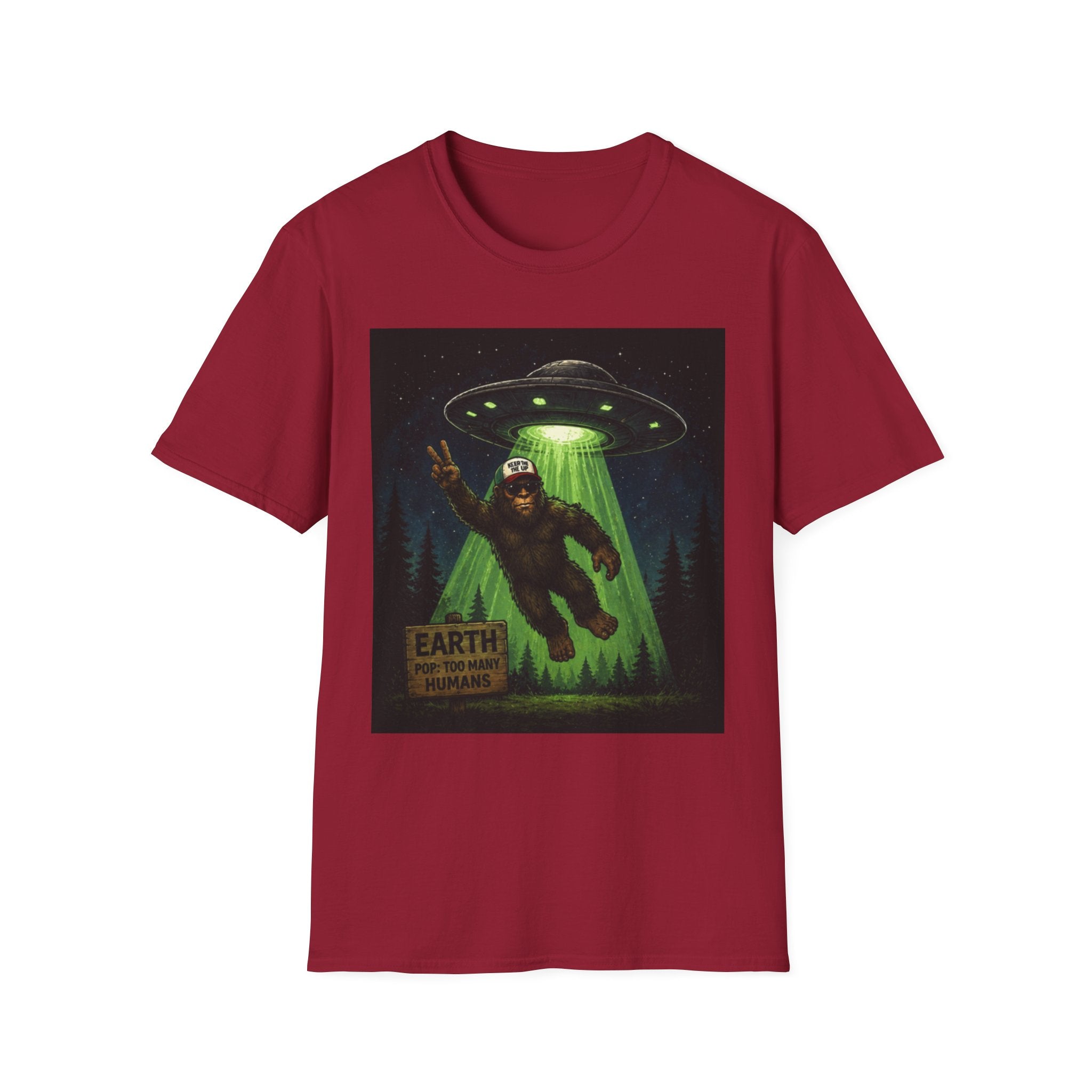 Bigfoot Abducted by UFO T-Shirt — Alien Encounter Graphic Tee