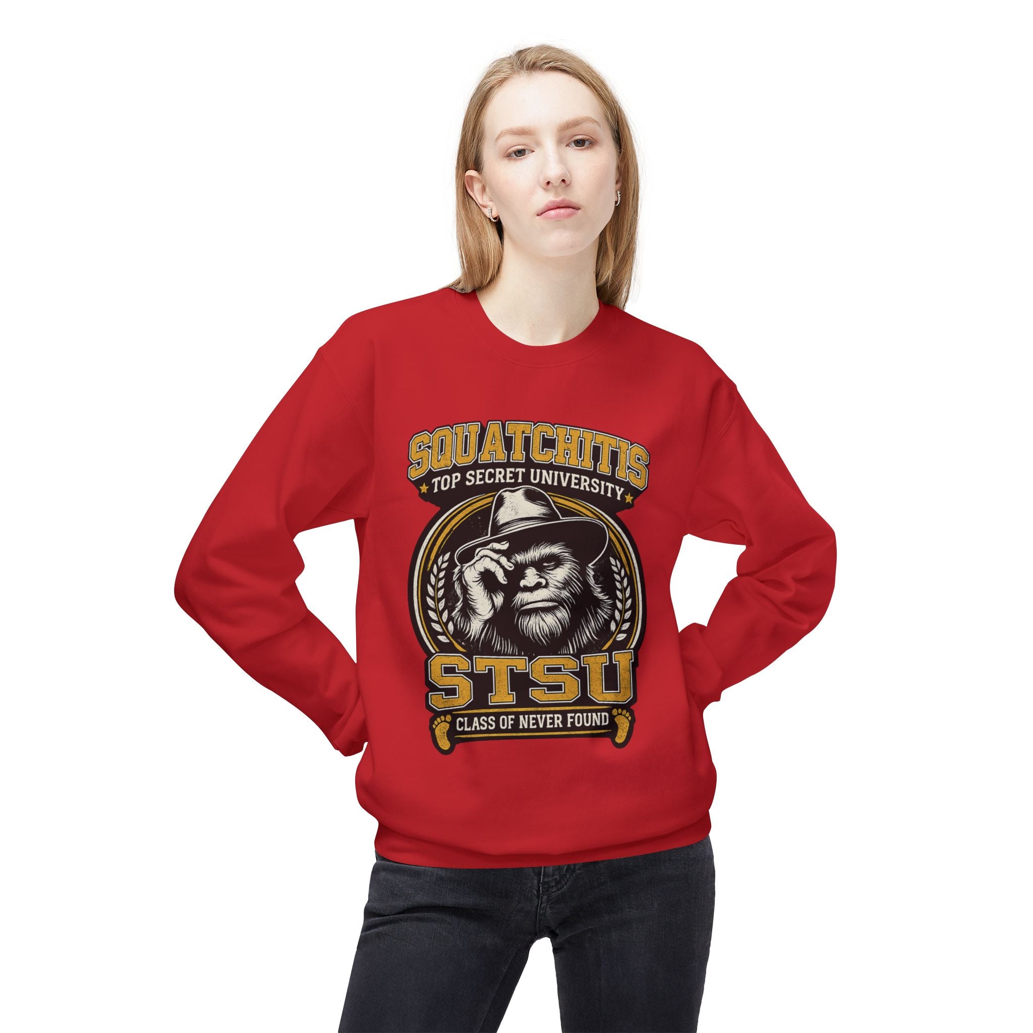 Squatchitis University Bigfoot Sweatshirt | Sasquatch Monster cryptid crewneck