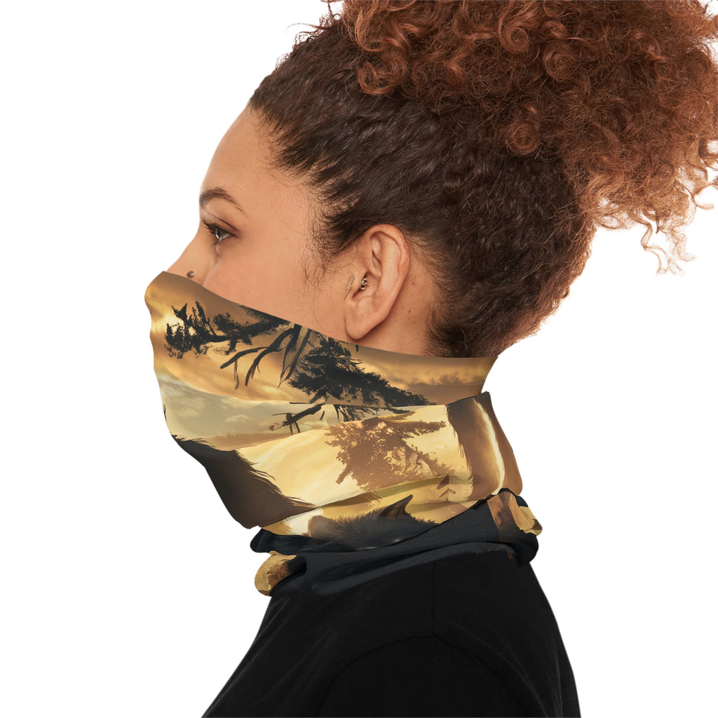 Bigfoot and his wolf Midweight Neck Gaiter