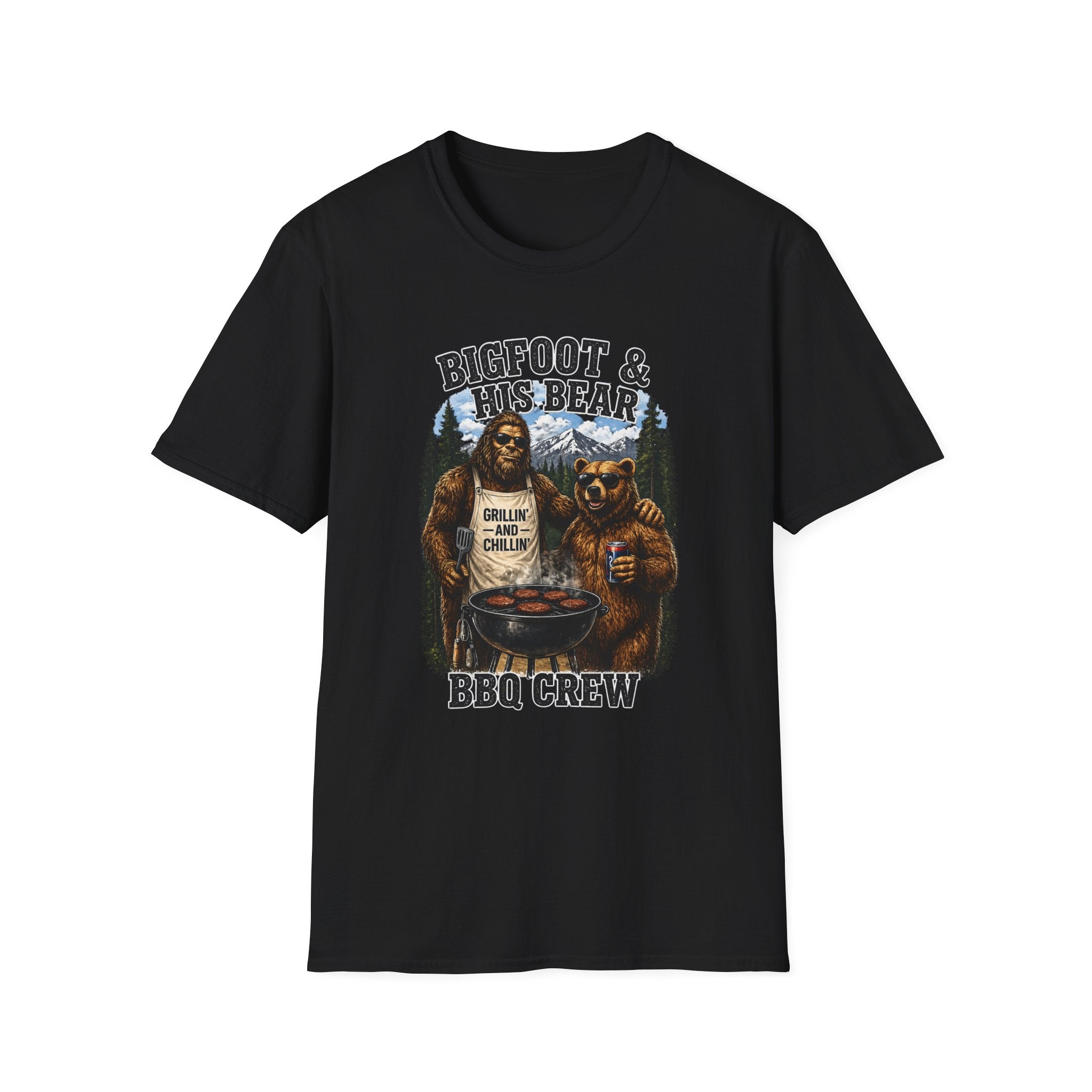 Bigfoot & Bear Grillin' and Chillin' BBQ T-Shirt