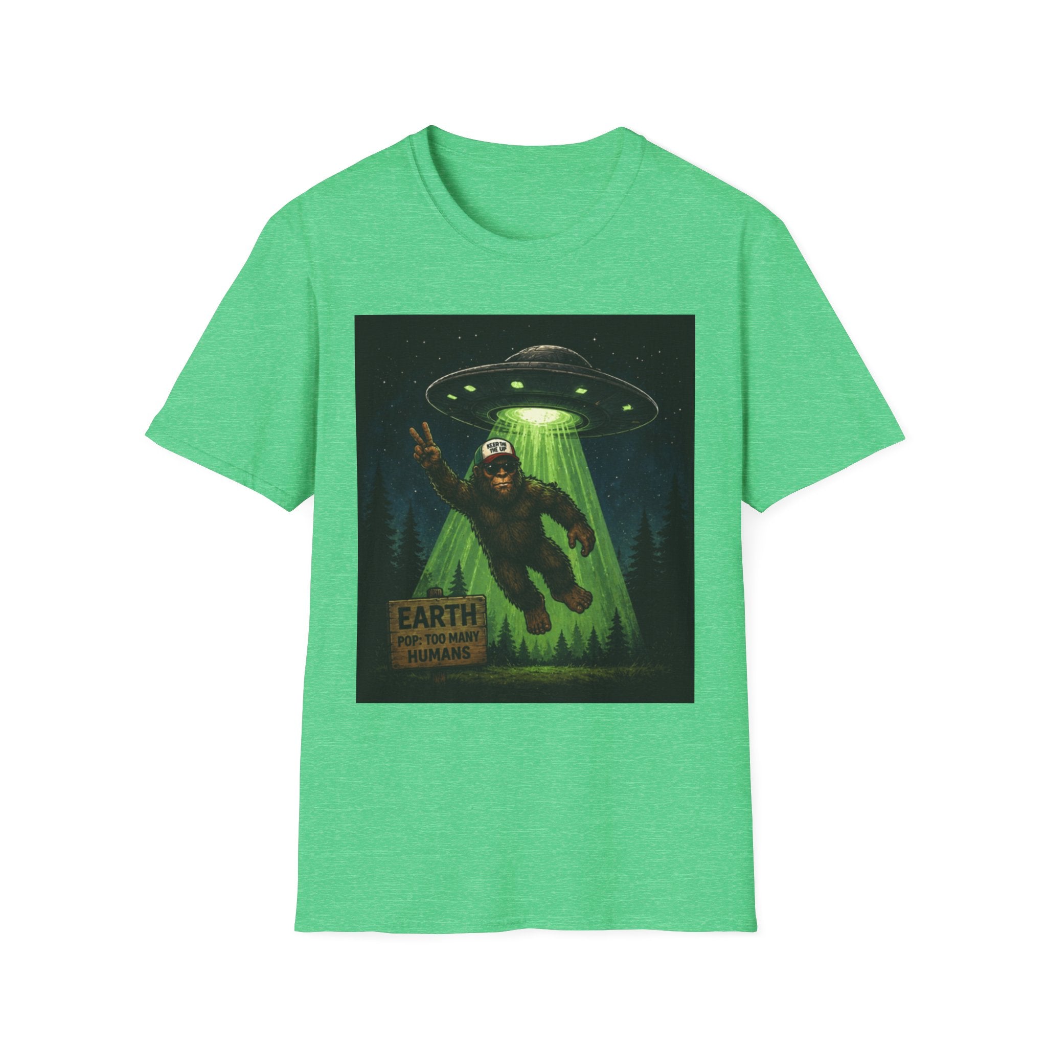 Bigfoot Abducted by UFO T-Shirt — Alien Encounter Graphic Tee