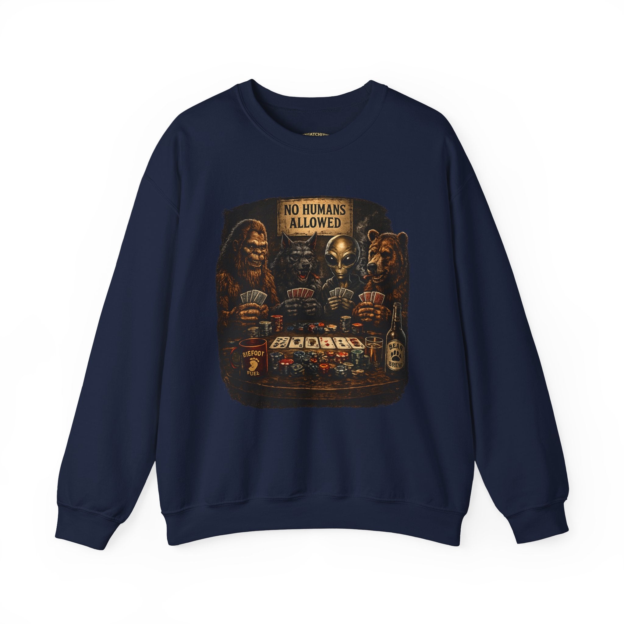 Squatchitis  Bigfoot & Gang Crewneck Sweatshirt