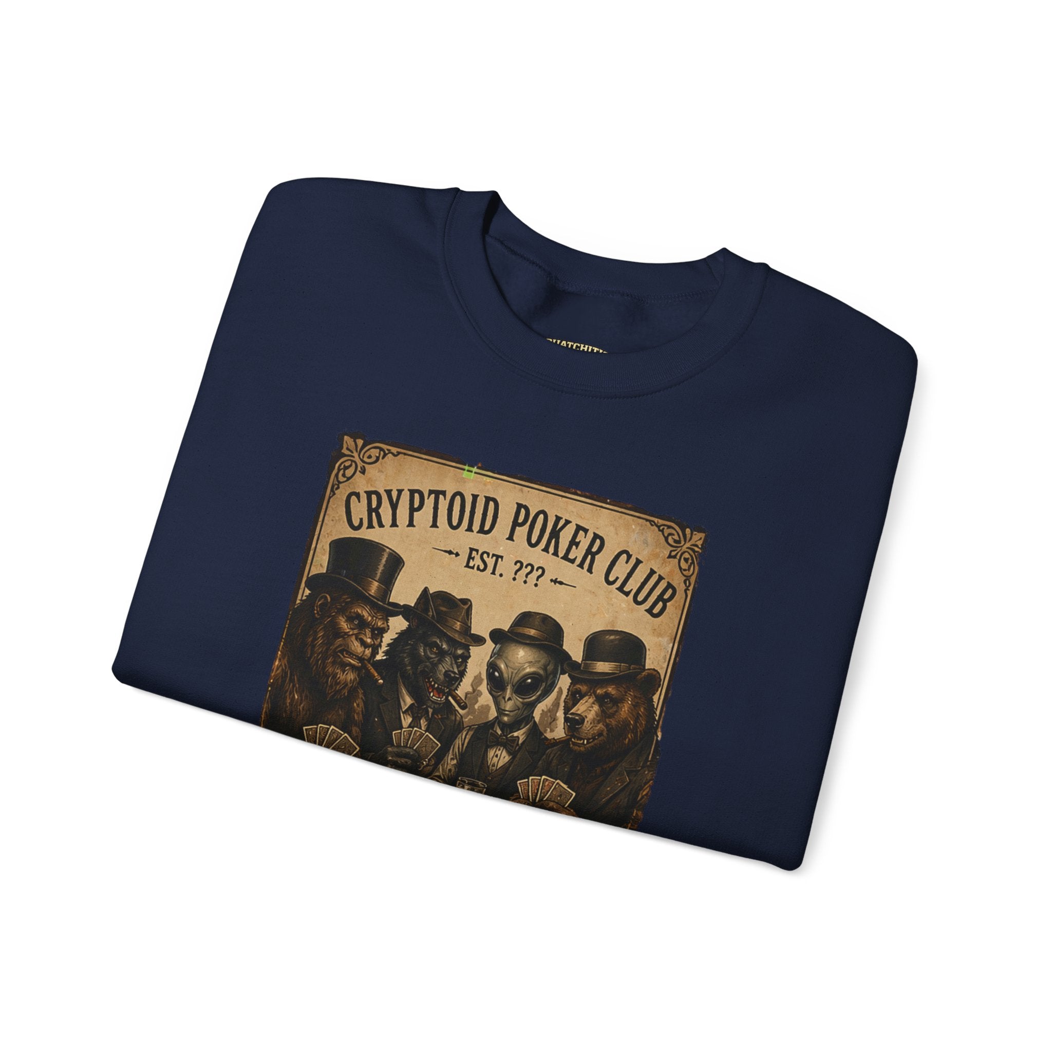 Squatchitis  Bigfoot poker Gang Crewneck Sweatshirt