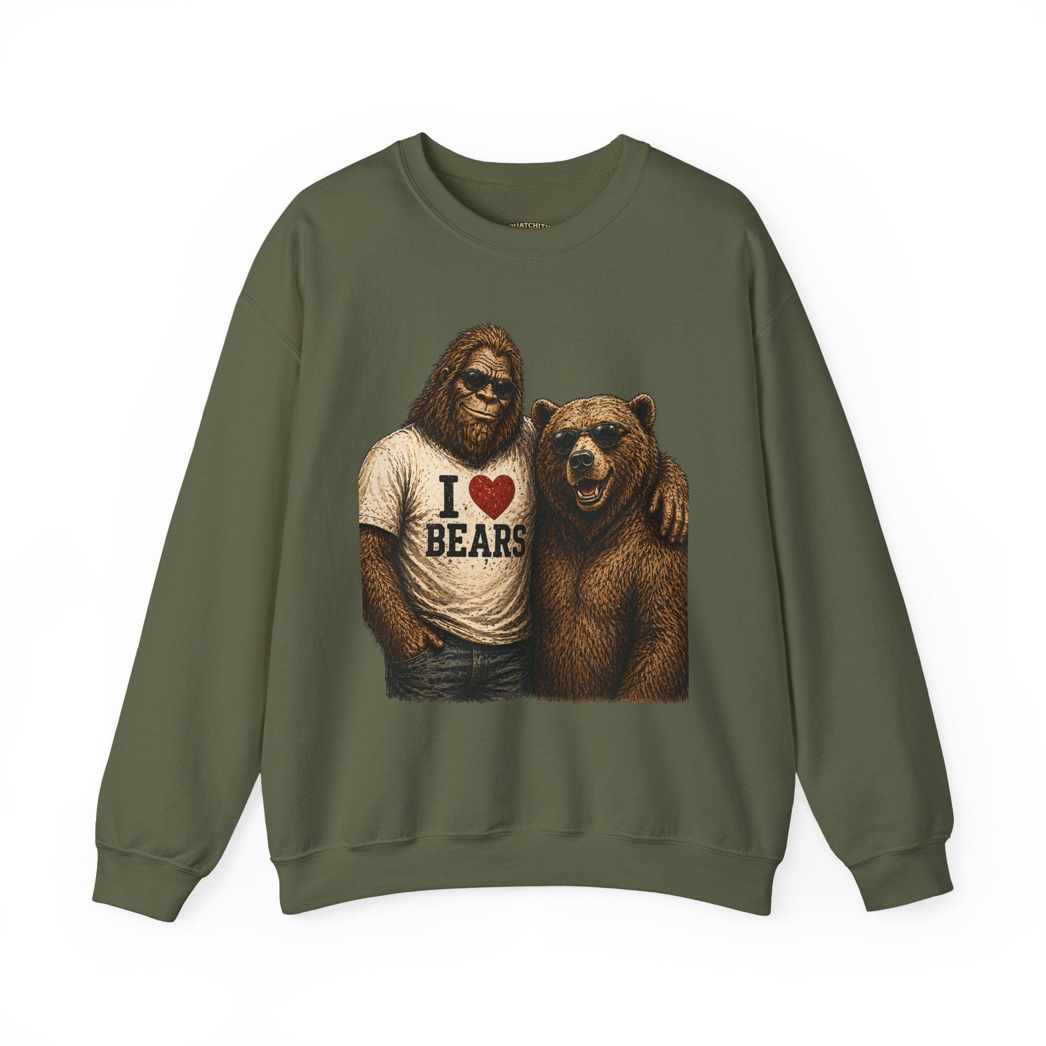 Squatchitis Top Secret University Bigfoot & son family Crewneck Sweatshirt