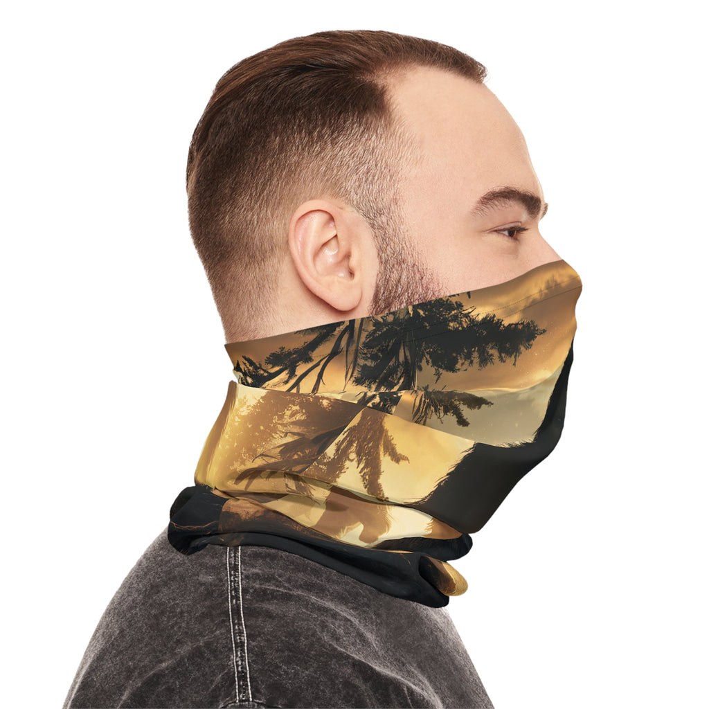 Bigfoot and his wolf Midweight Neck Gaiter