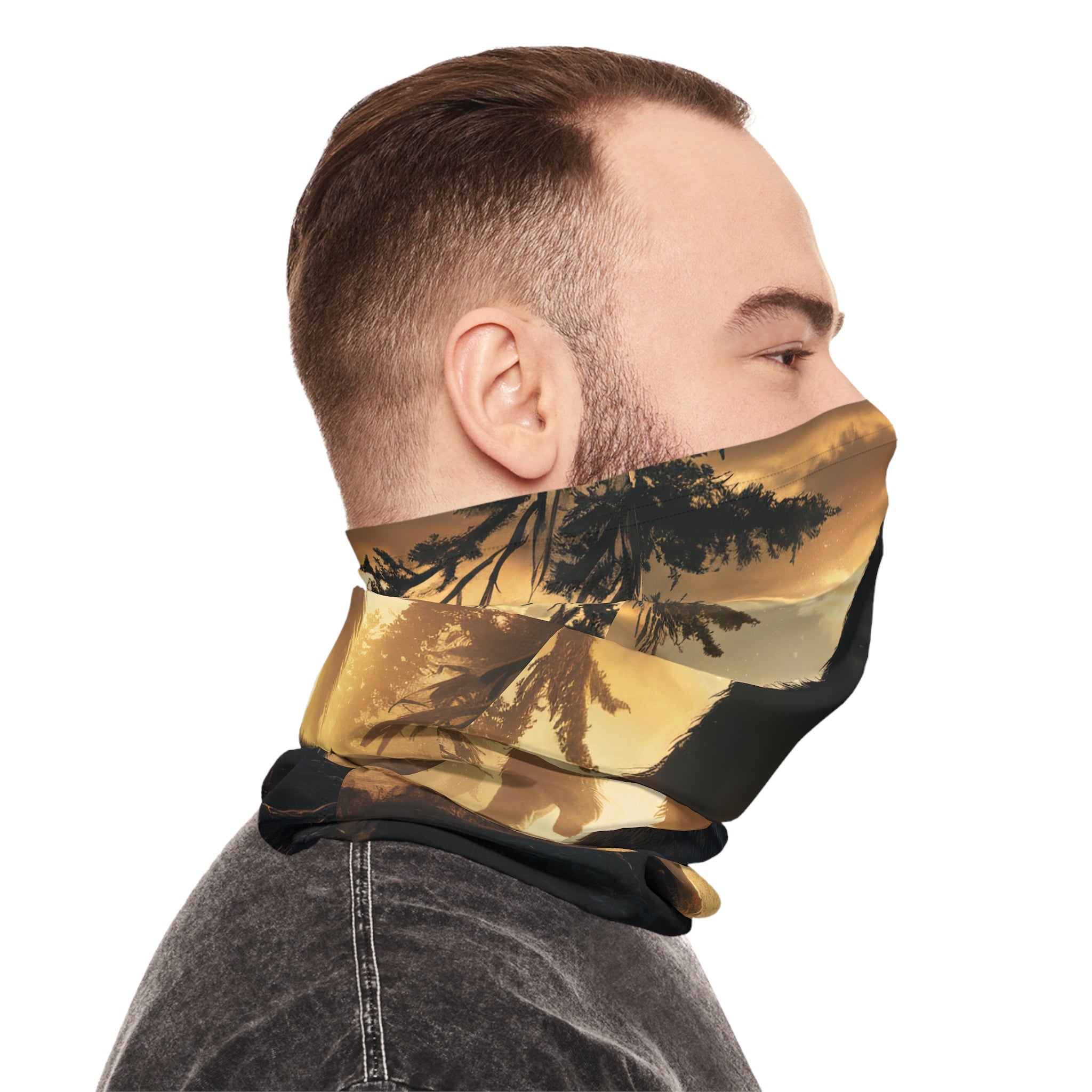 Bigfoot and his wolf Midweight Neck Gaiter