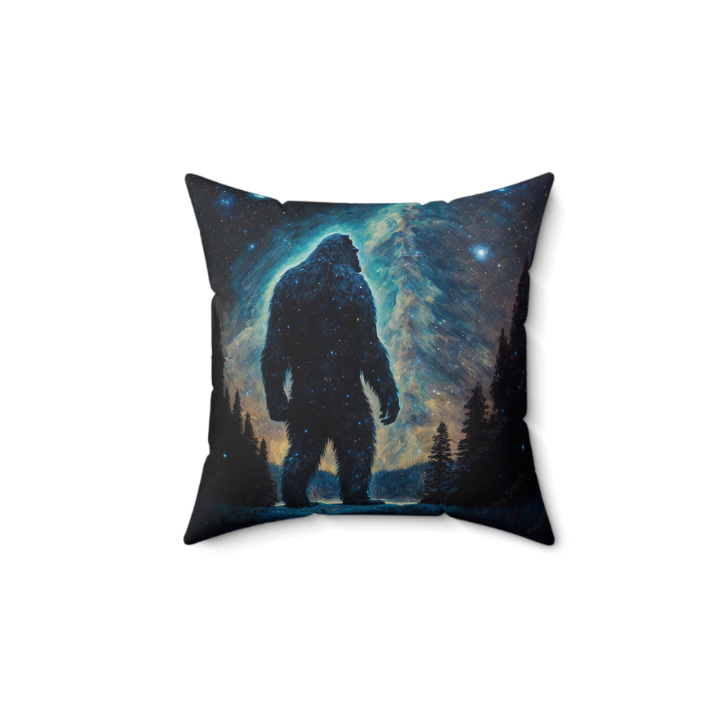 Bigfoot Moon Glow, Faux Suede Square Pillow