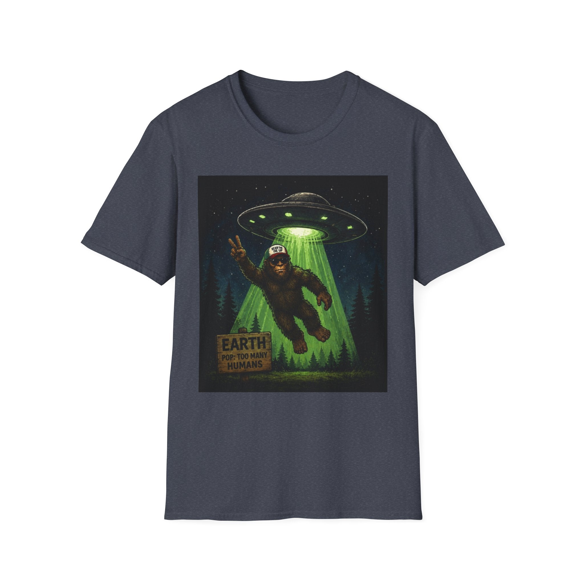 Bigfoot Abducted by UFO T-Shirt — Alien Encounter Graphic Tee