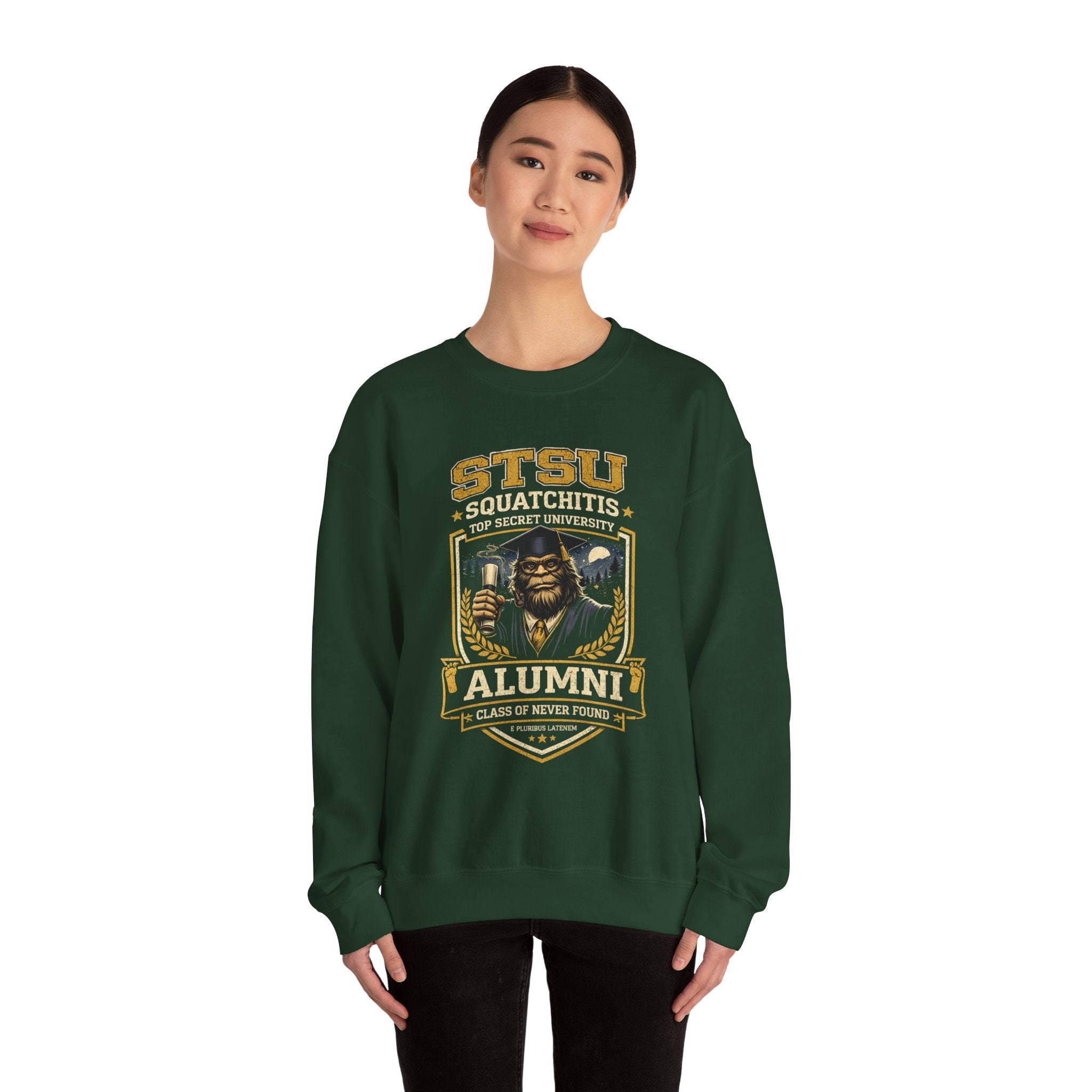 Squatchitis Top Secret University Bigfoot Crewneck Sweatshirt