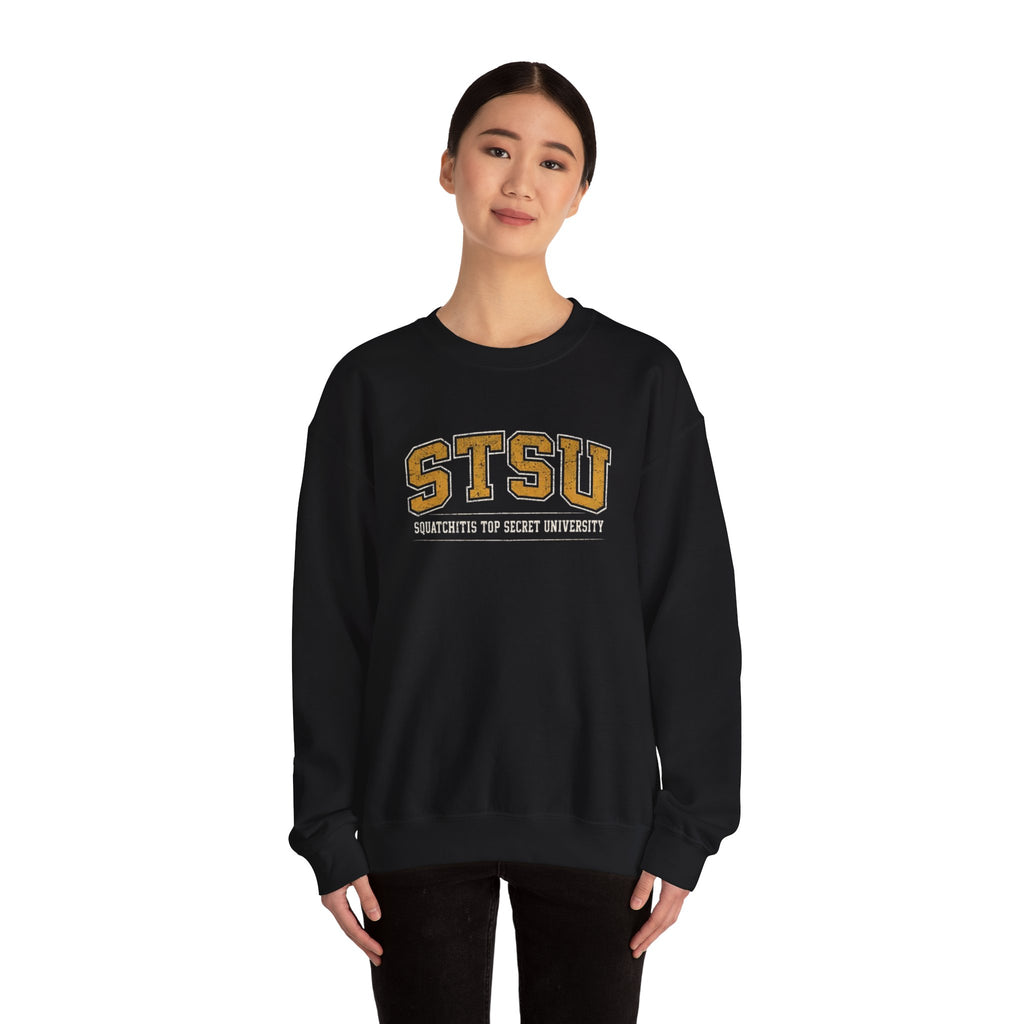 STSU Squatchitis Top Secret University Bigfoot Crewneck Sweatshirt