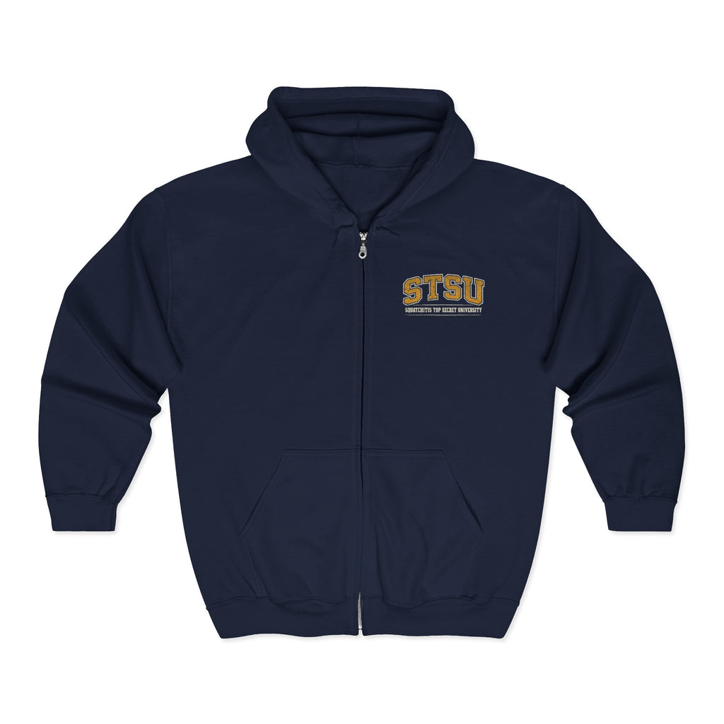 Sasquatch in Cap and Gown Hoodie | STSU Squatchitis University Bigfoot Graduation