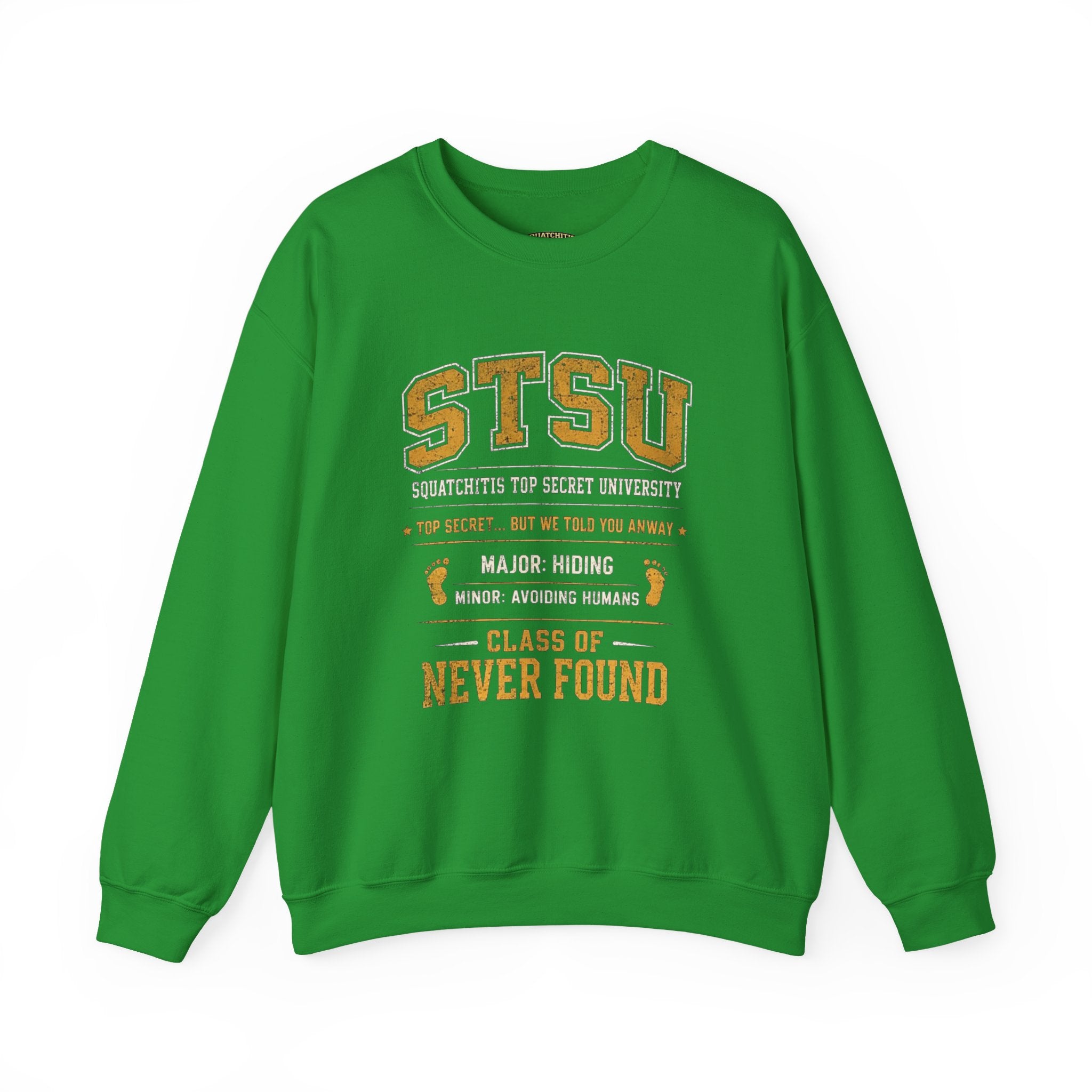 Squatchitis Top Secret University Bigfoot Crewneck Sweatshirt