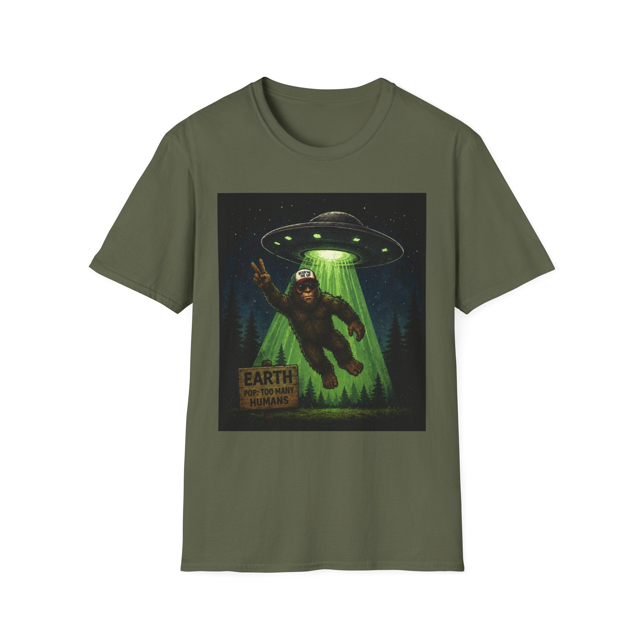 Bigfoot Abducted by UFO T-Shirt — Alien Encounter Graphic Tee