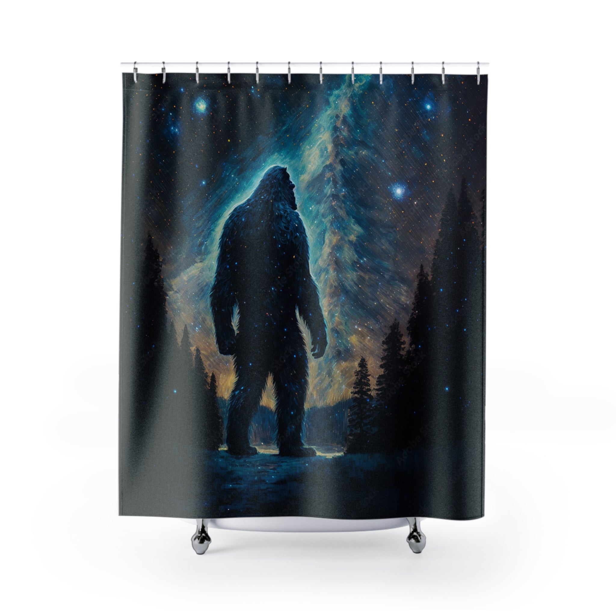 Bigfoot, Sasquatch, bigfoot Shower Curtains,  71"X74"