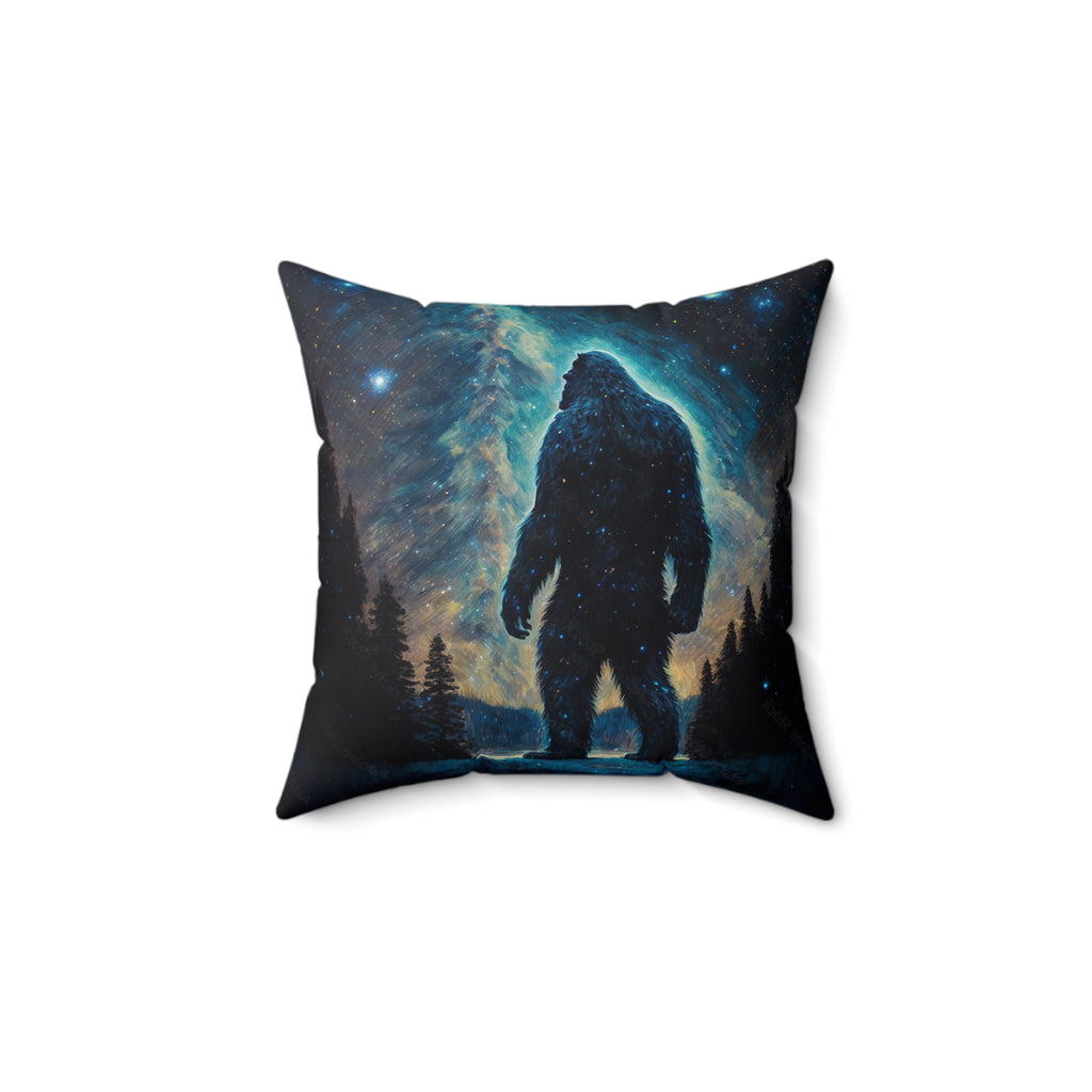 Bigfoot Moon Glow, Faux Suede Square Pillow