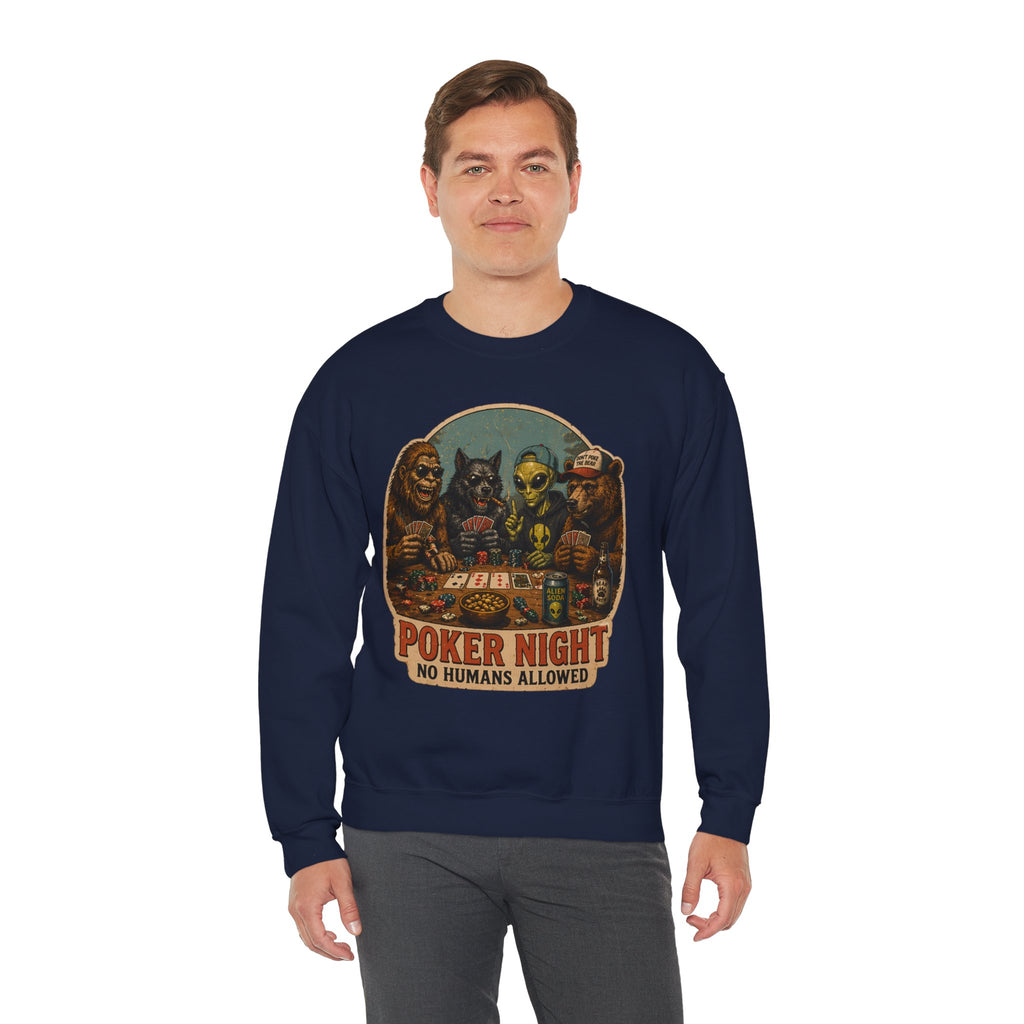 Squatchitis  Bigfoot poker Gang Crewneck Sweatshirt