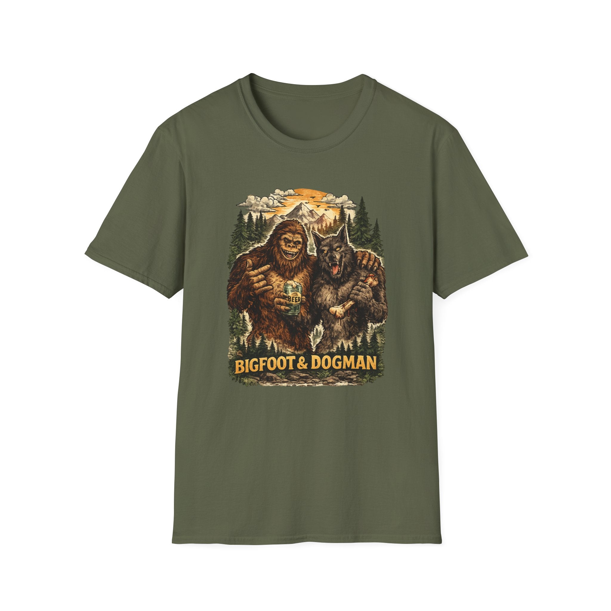 Bigfoot & Dog Man Buddy T-Shirt