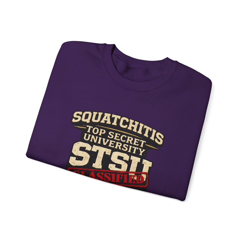 Classified Squatchitis Top Secret University Bigfoot Crewneck Sweatshirt