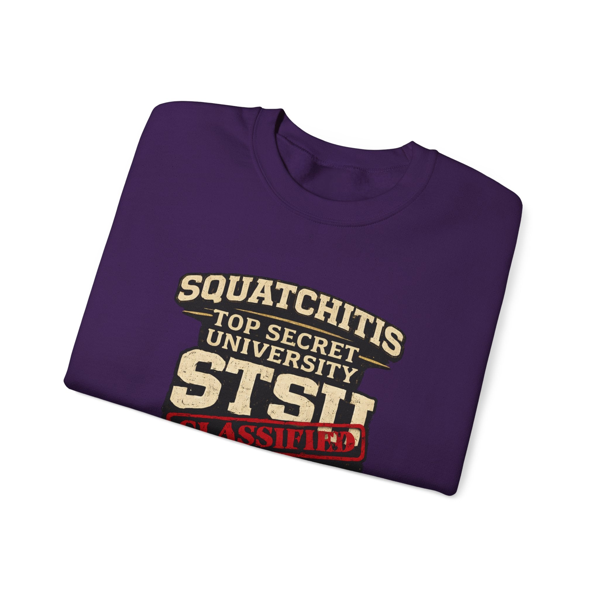 Classified Squatchitis Top Secret University Bigfoot Crewneck Sweatshirt