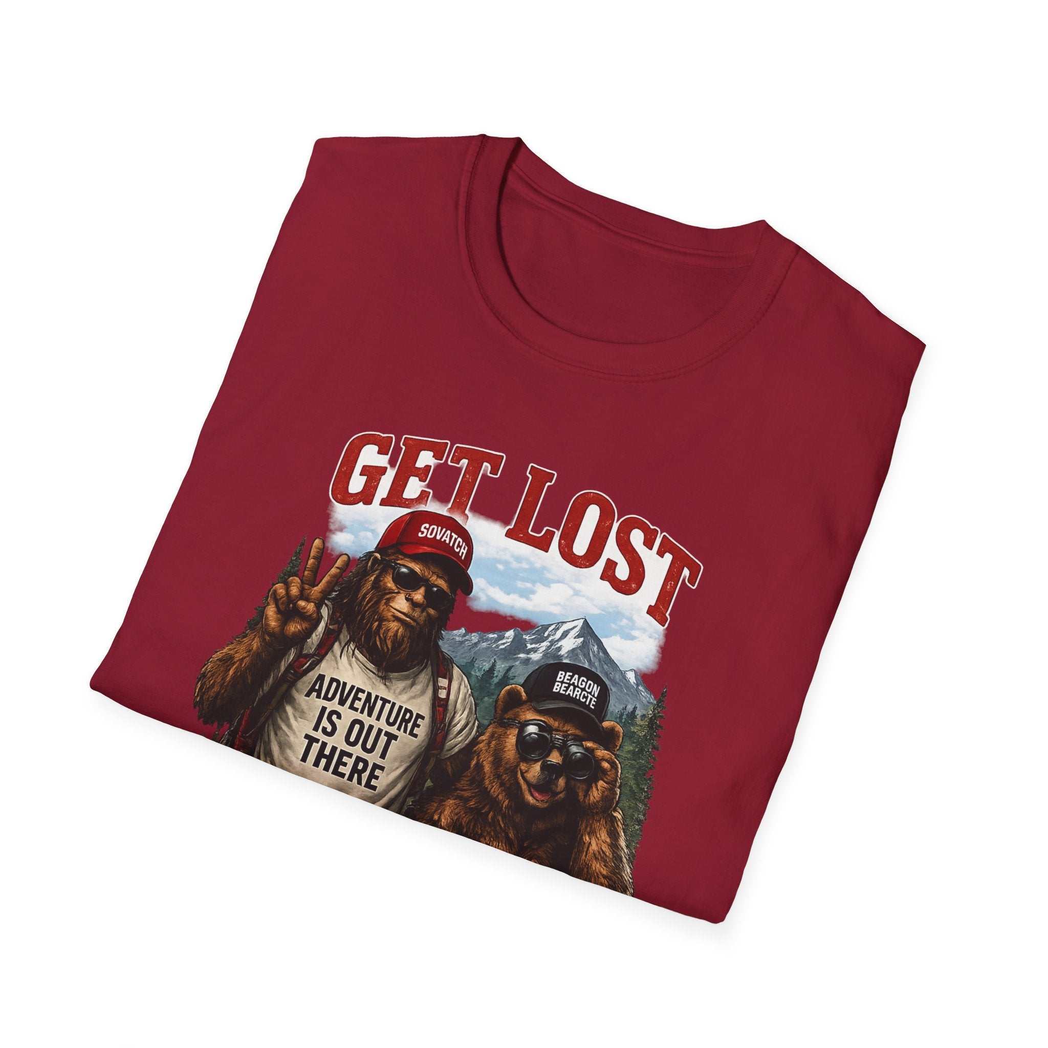 Lost in the Right Direction Bigfoot with Bear Buddy T-Shirt