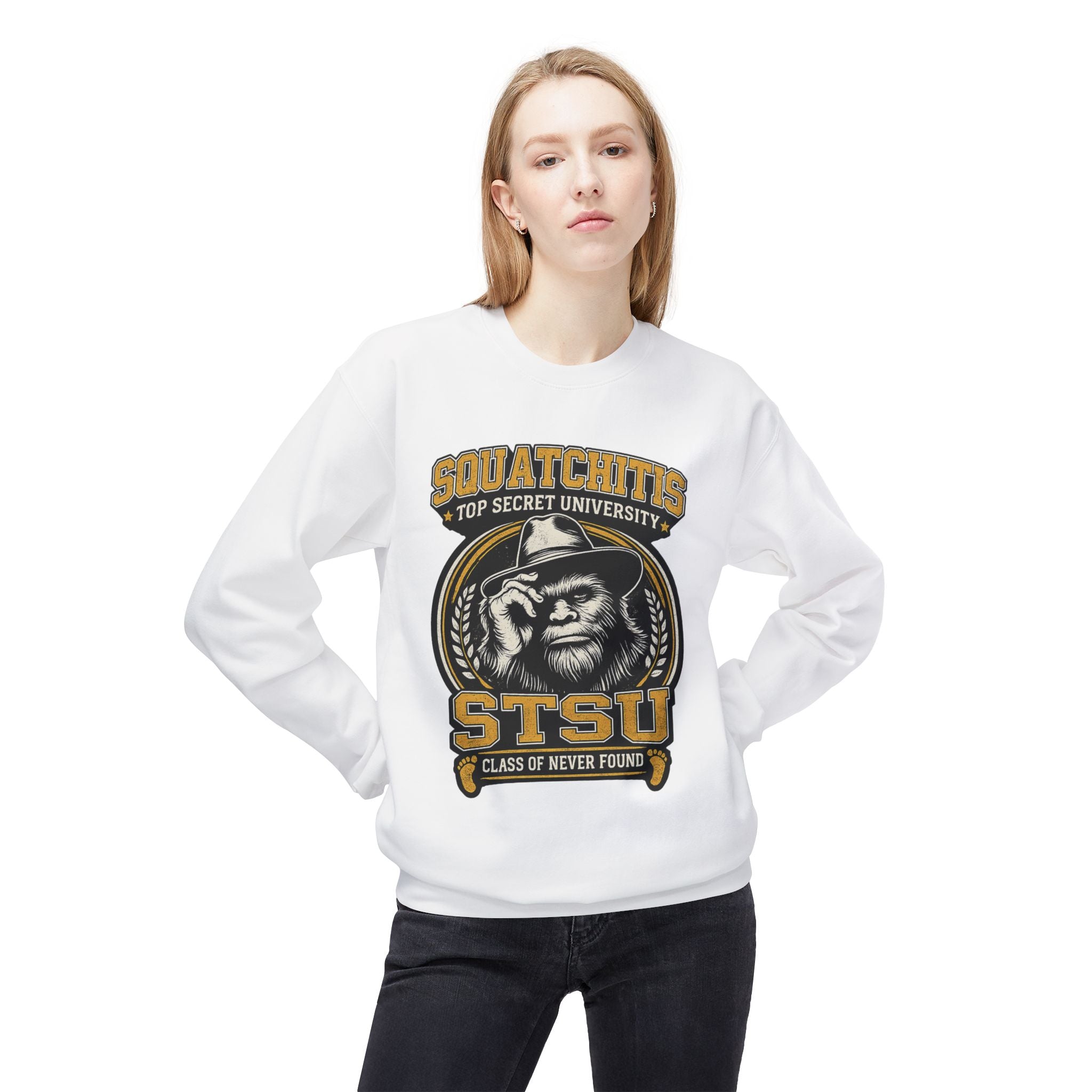 Squatchitis University Bigfoot Sweatshirt | Sasquatch Monster cryptid crewneck