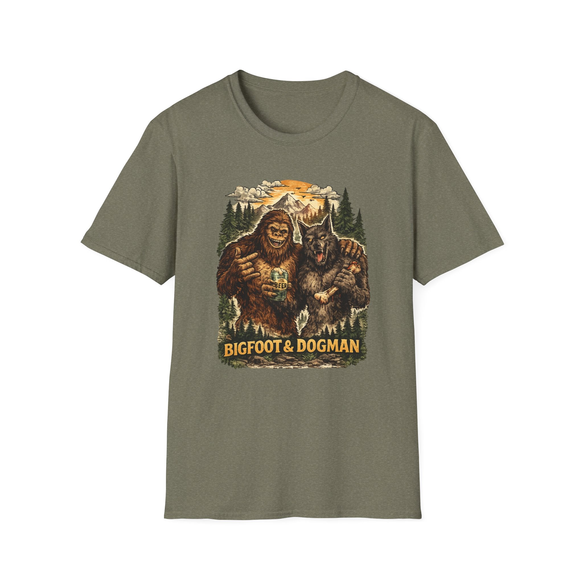 Bigfoot & Dog Man Buddy T-Shirt