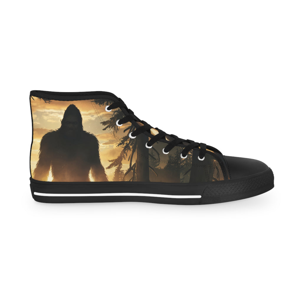 Bigfoot Forest Sneakers Men's High Top Sneakers | Sasquatch Woodland Design