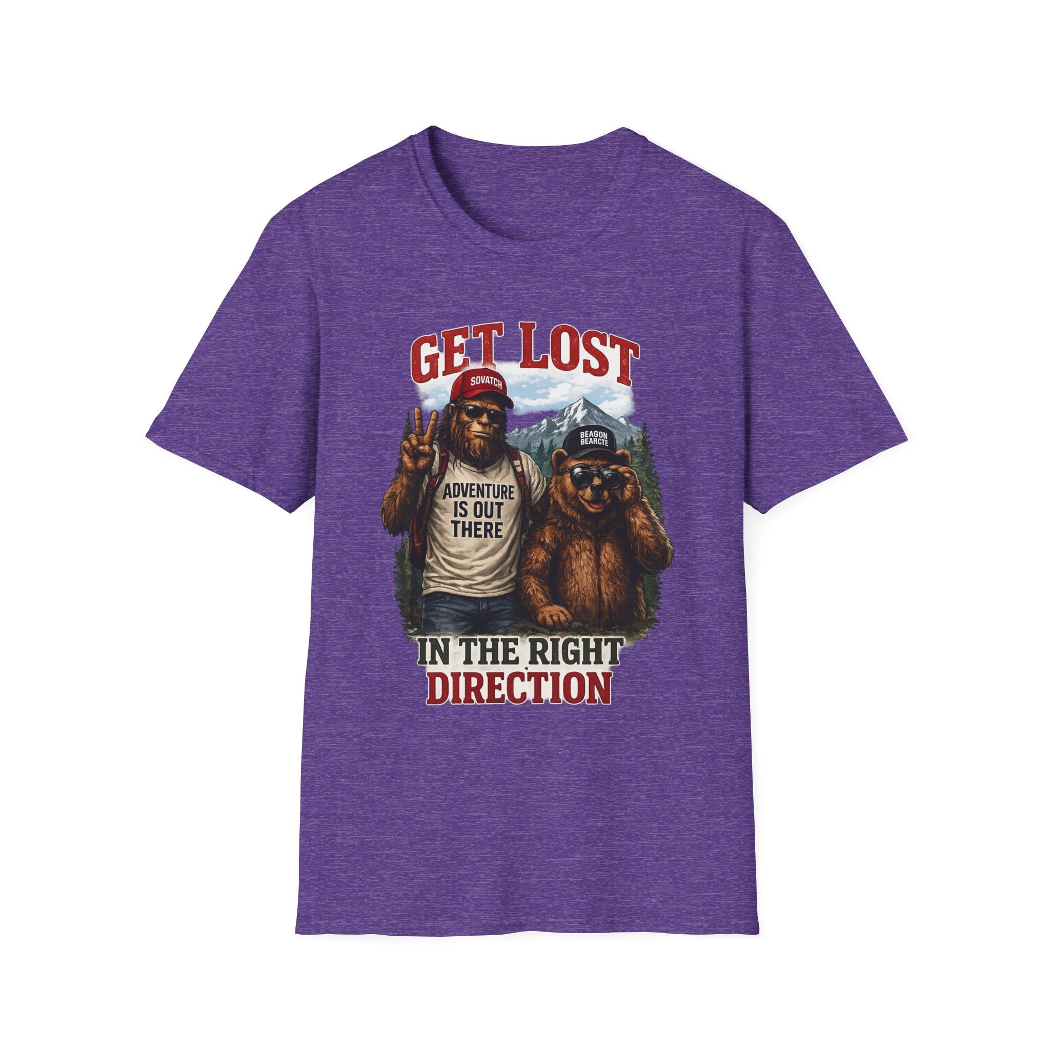 Lost in the Right Direction Bigfoot with Bear Buddy T-Shirt