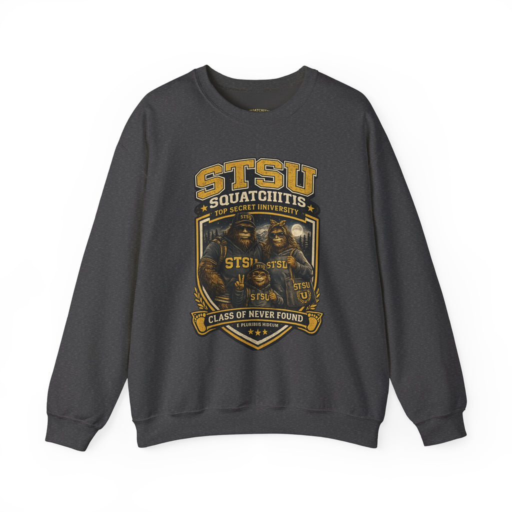 Squatchitis Top Secret University Bigfoot family Crewneck Sweatshirt