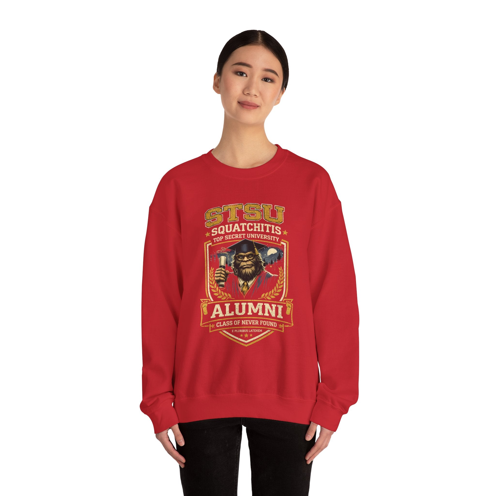 Squatchitis Top Secret University Bigfoot Crewneck Sweatshirt