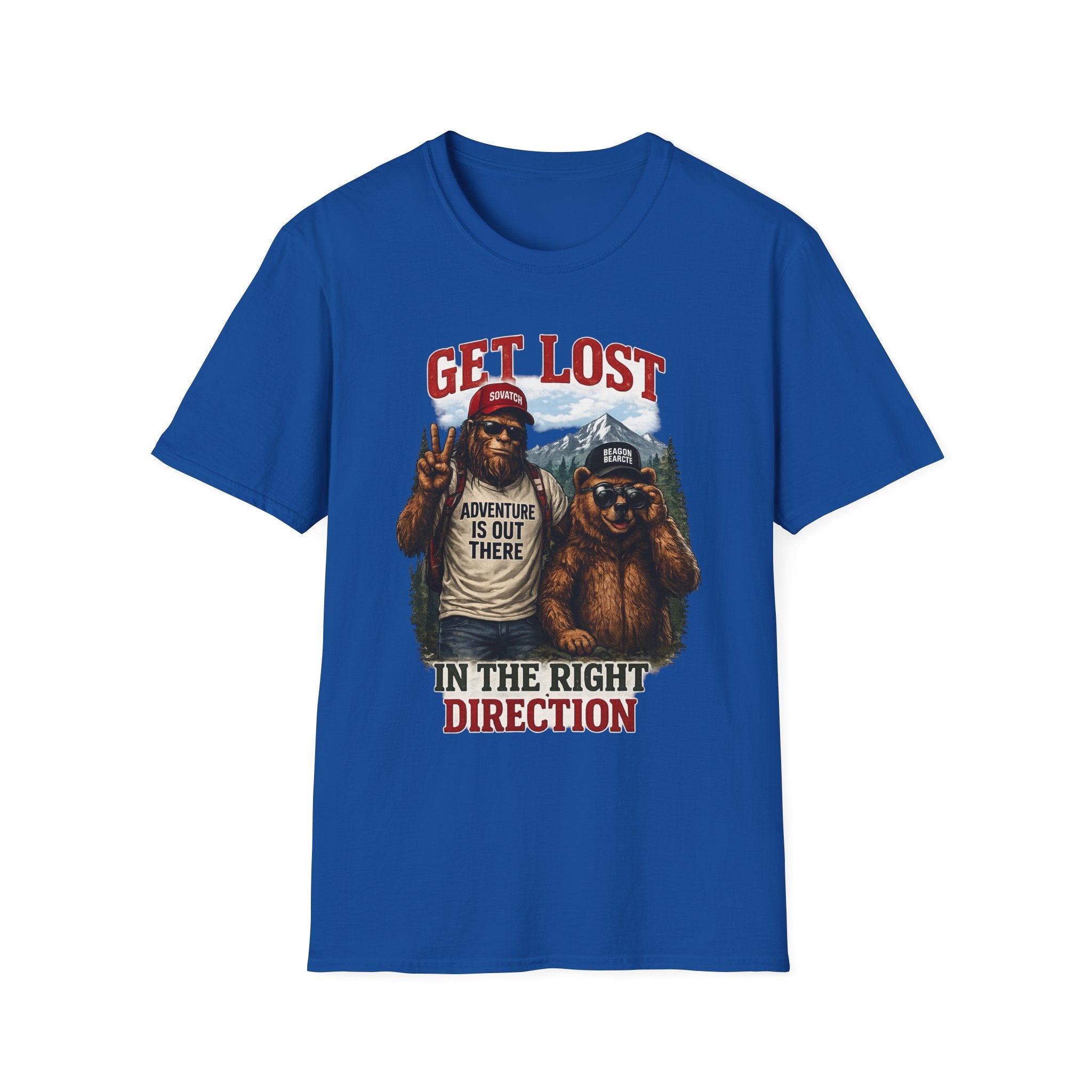 Lost in the Right Direction Bigfoot with Bear Buddy T-Shirt