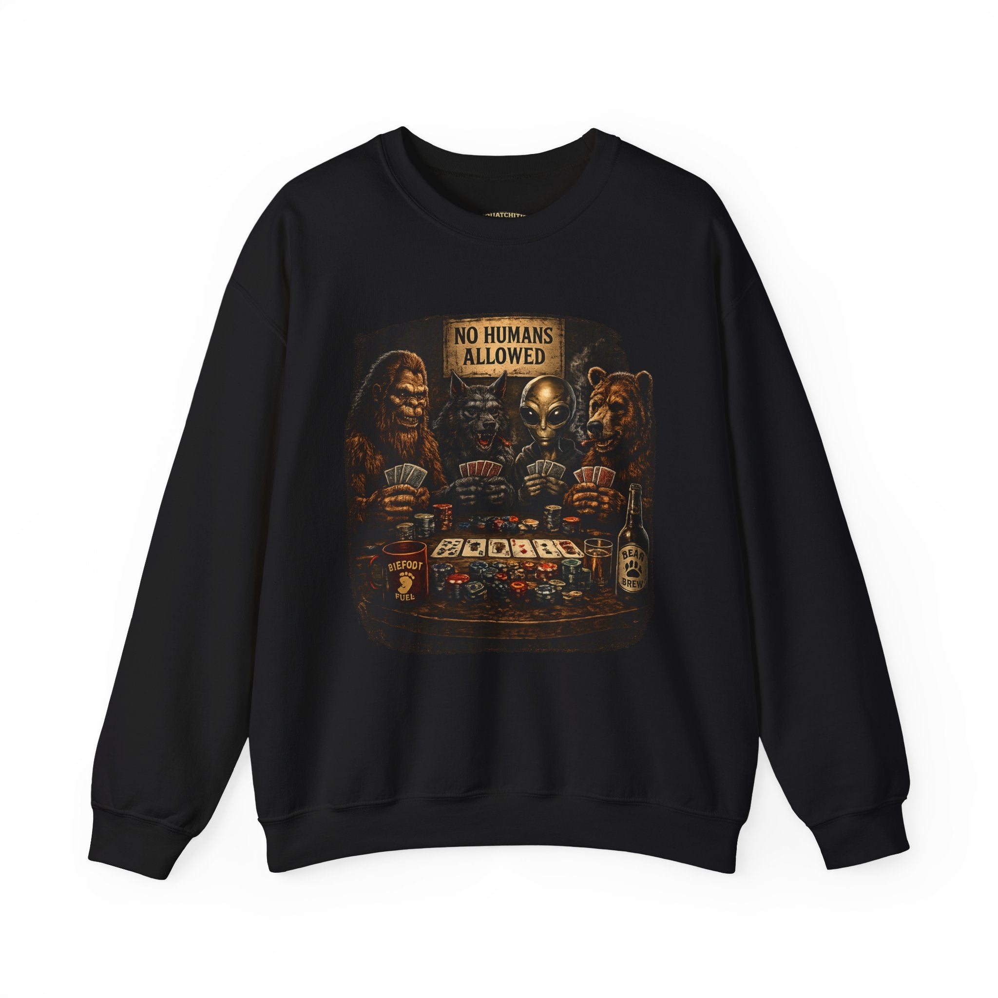 Squatchitis  Bigfoot & Gang Crewneck Sweatshirt