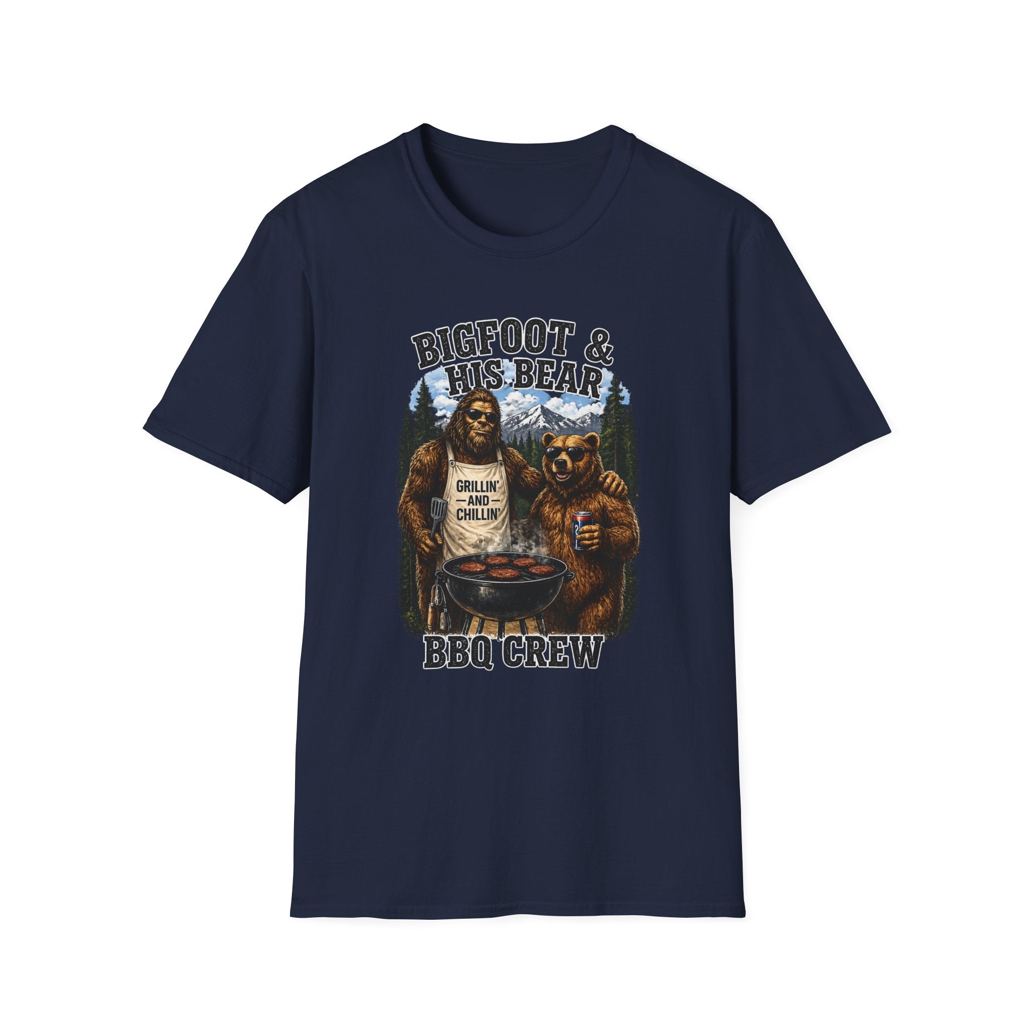 Bigfoot & Bear Grillin' and Chillin' BBQ T-Shirt