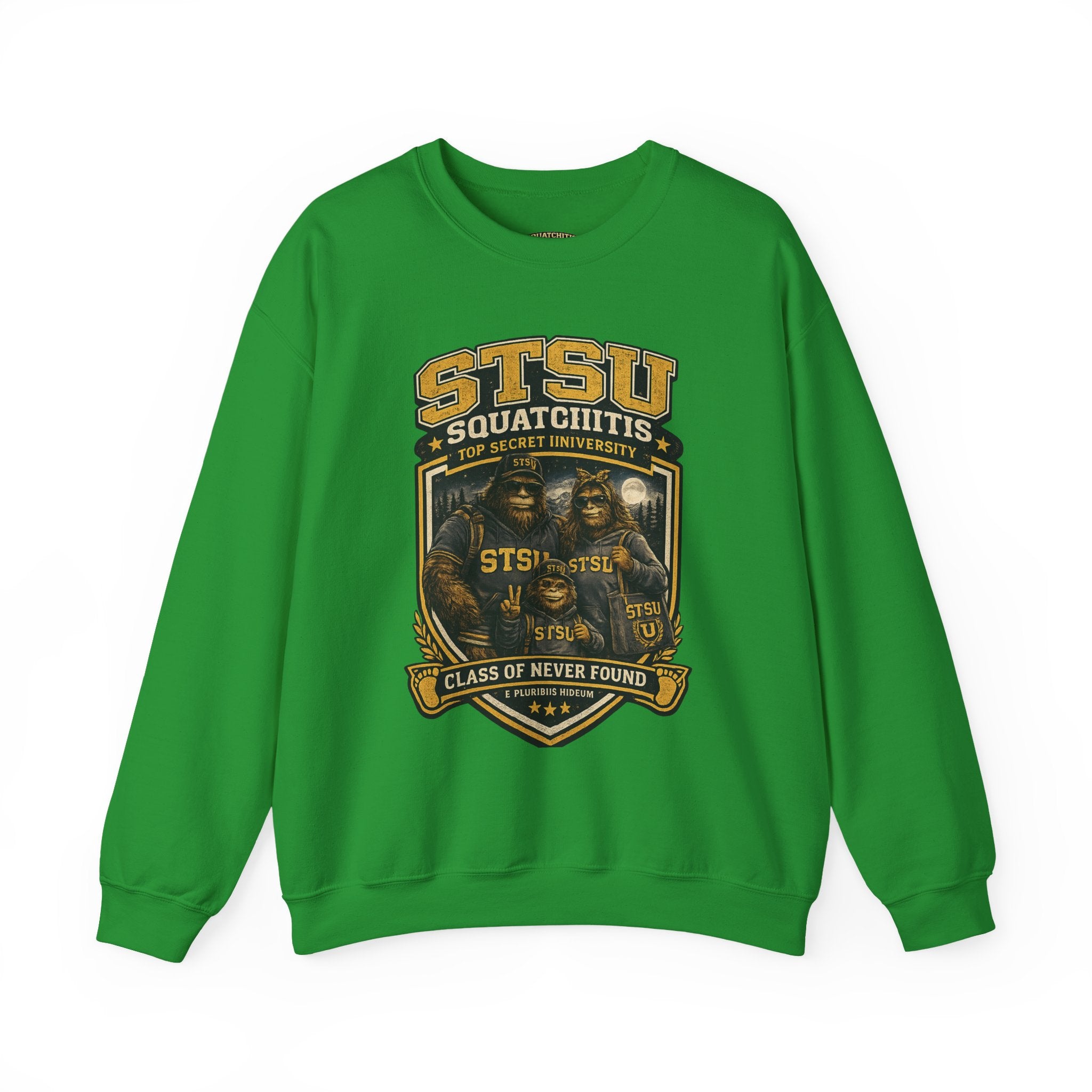 Squatchitis Top Secret University Bigfoot family Crewneck Sweatshirt