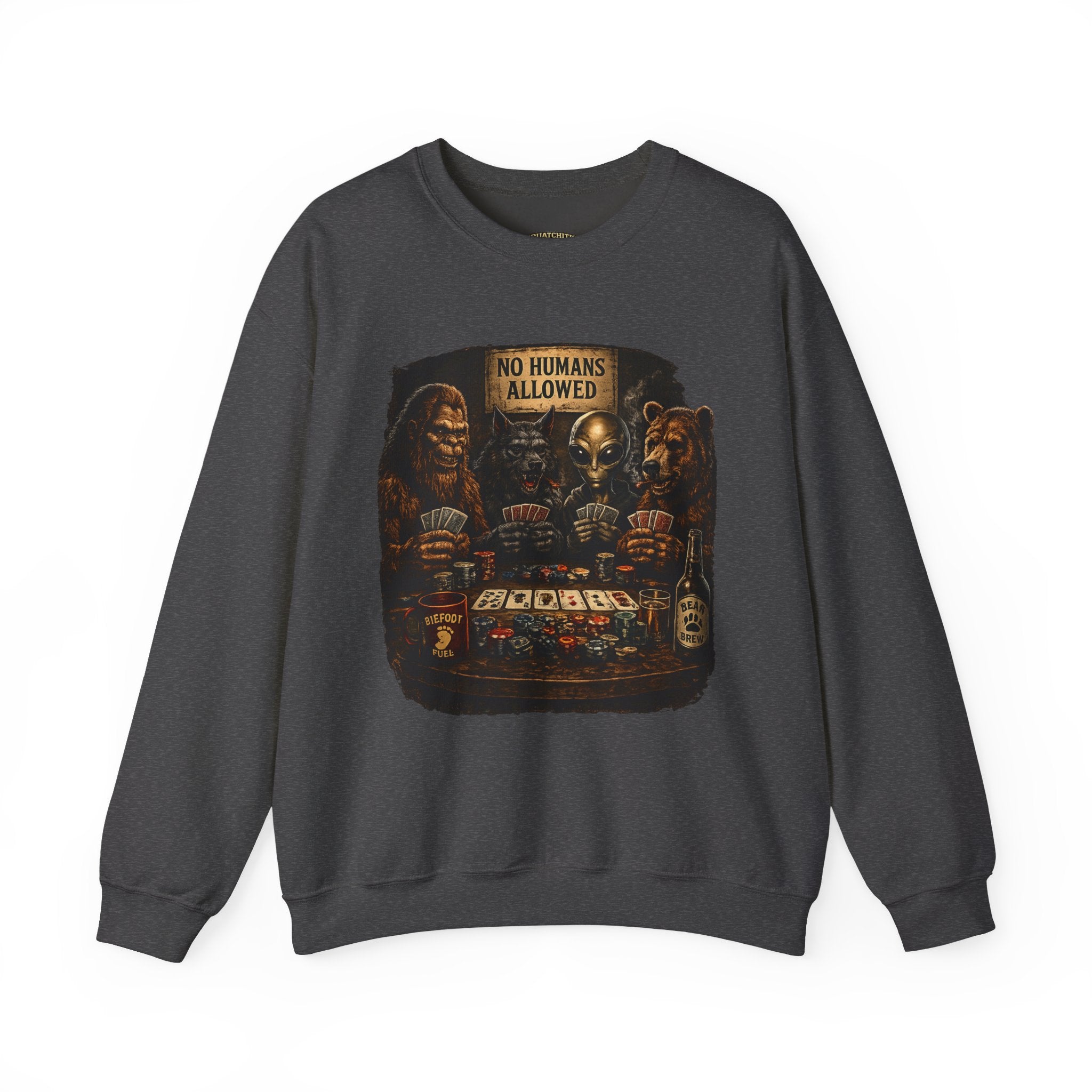 Squatchitis  Bigfoot & Gang Crewneck Sweatshirt
