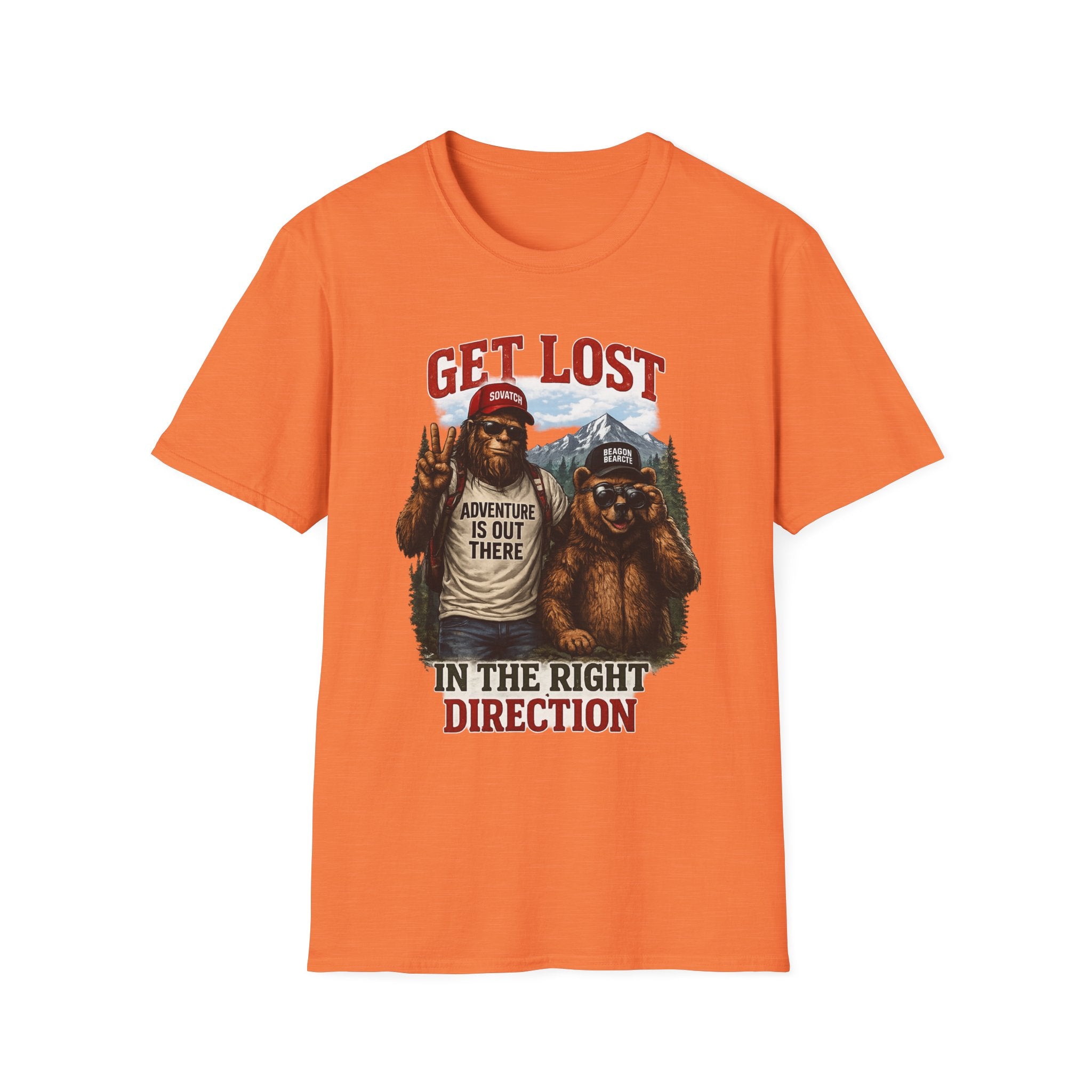 Lost in the Right Direction Bigfoot with Bear Buddy T-Shirt
