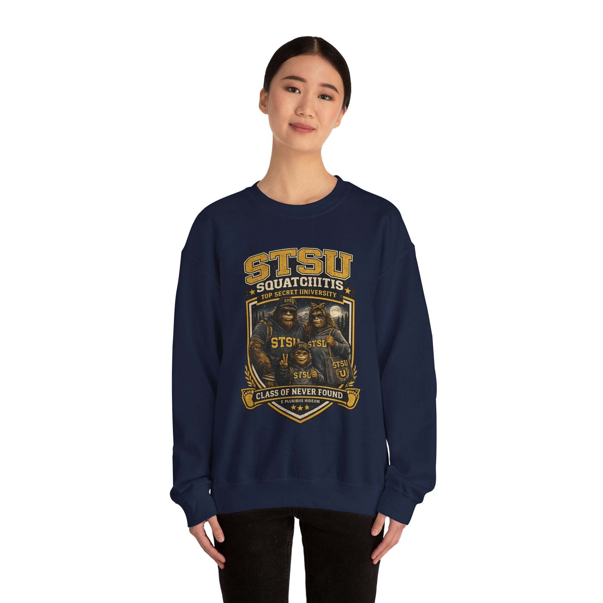 Squatchitis Top Secret University Bigfoot family Crewneck Sweatshirt