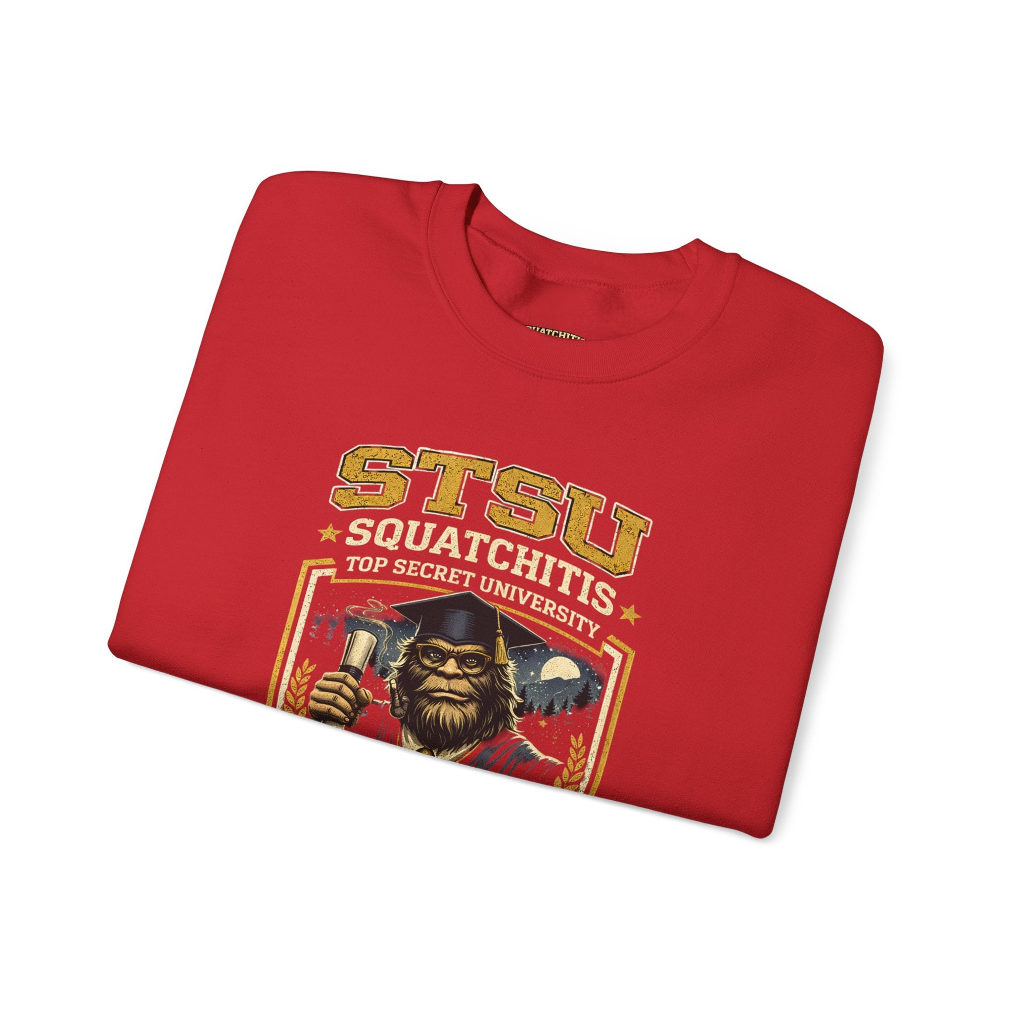 Squatchitis Top Secret University Bigfoot Crewneck Sweatshirt