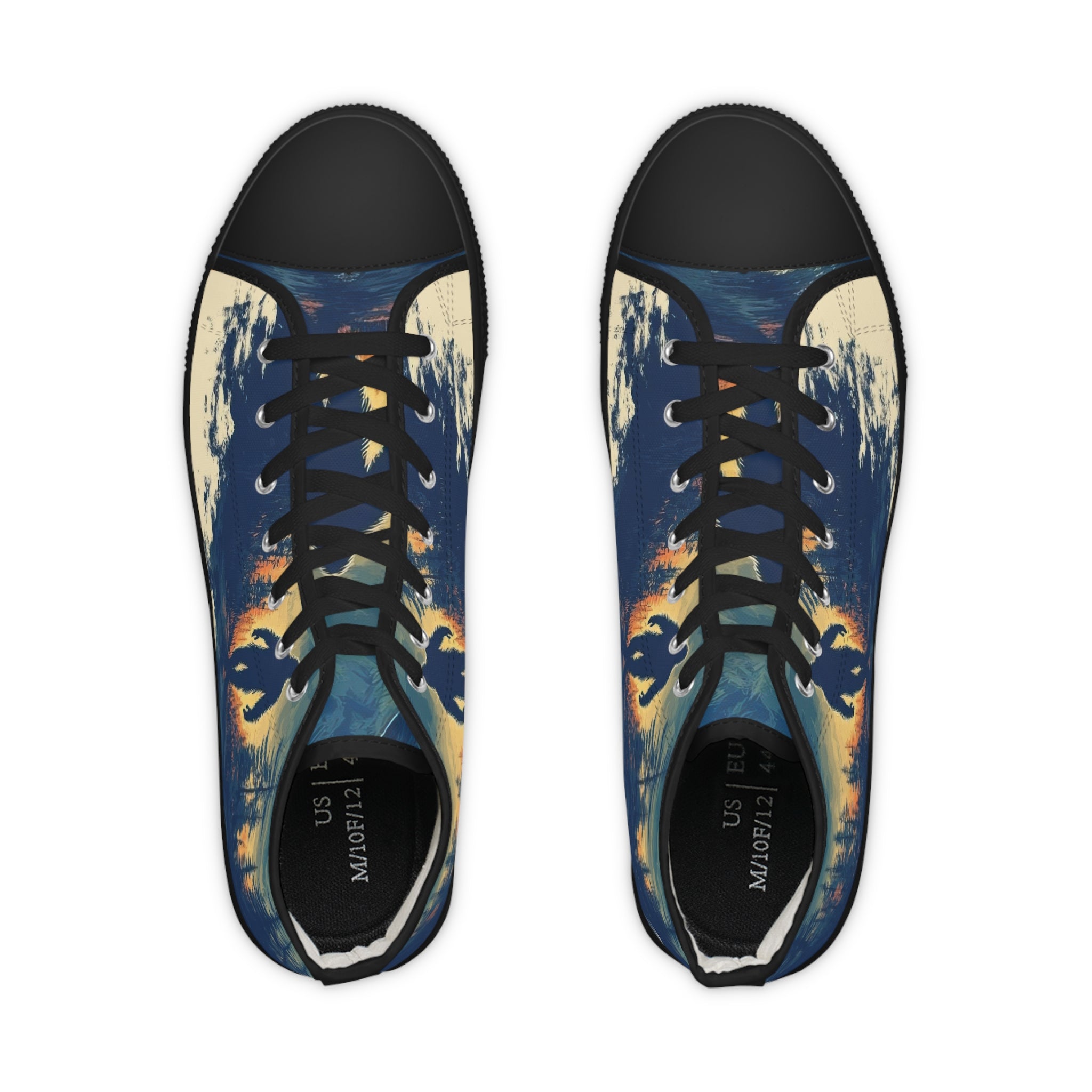 Bigfoot Walking in the Woods at Sunset Men's High Top Sneakers