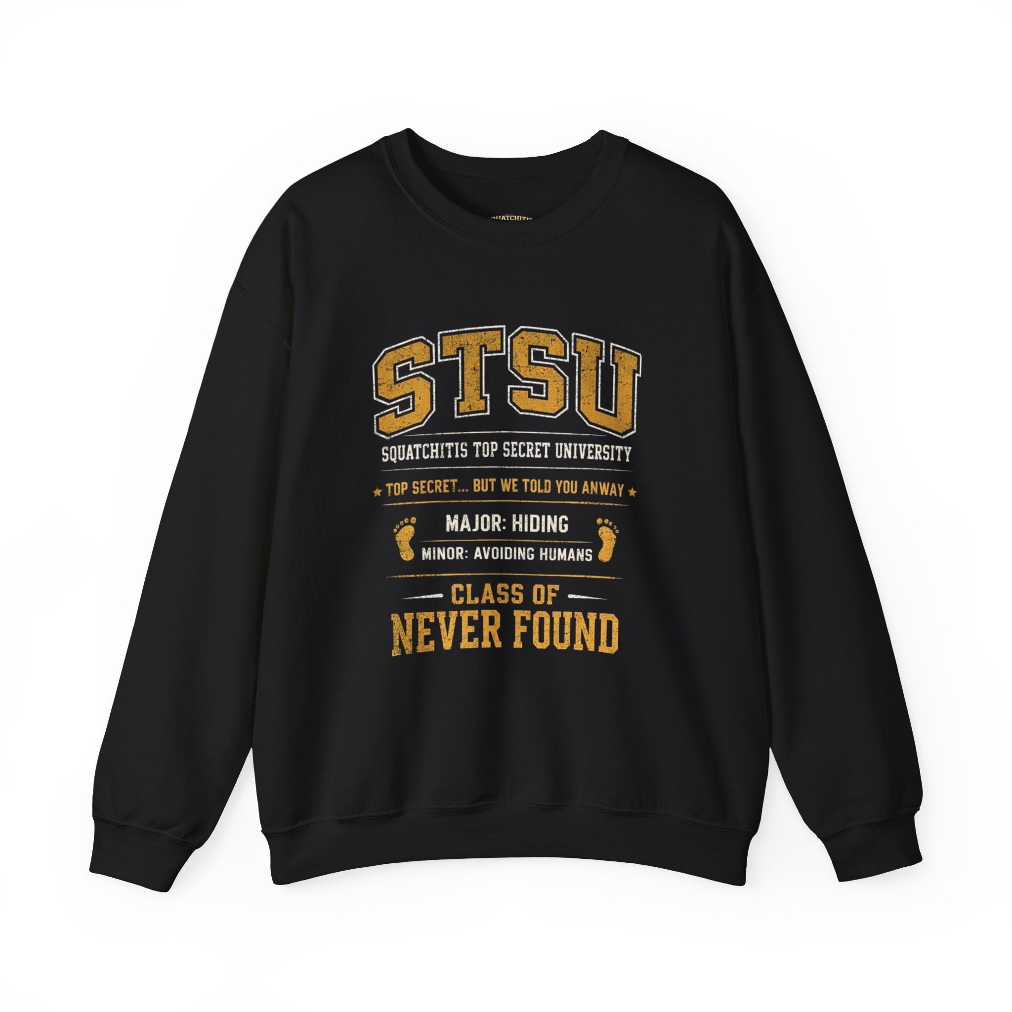 Squatchitis Top Secret University Bigfoot Crewneck Sweatshirt
