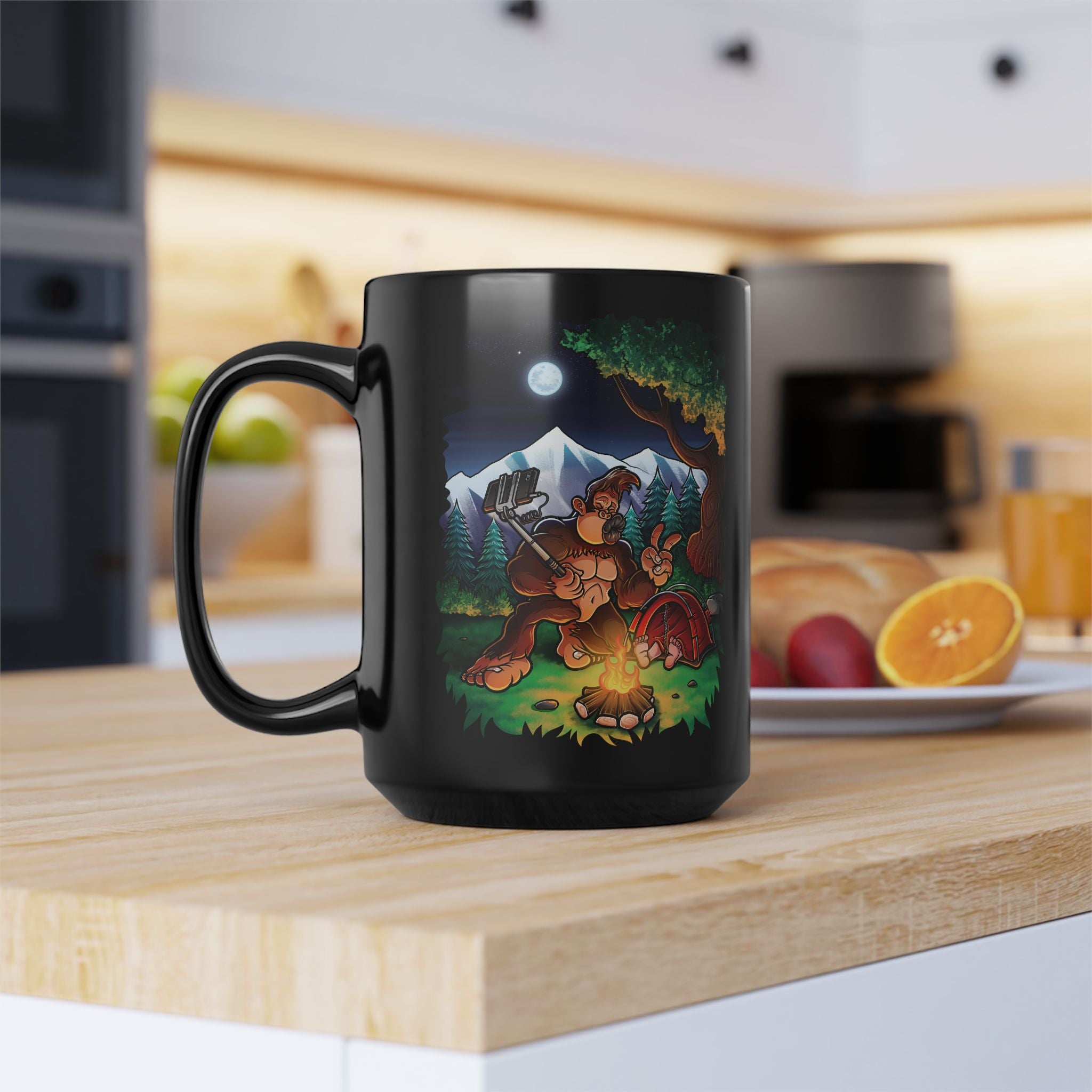 Goody Bigfoot Selfie with Sleeping Camper Mug, 15oz