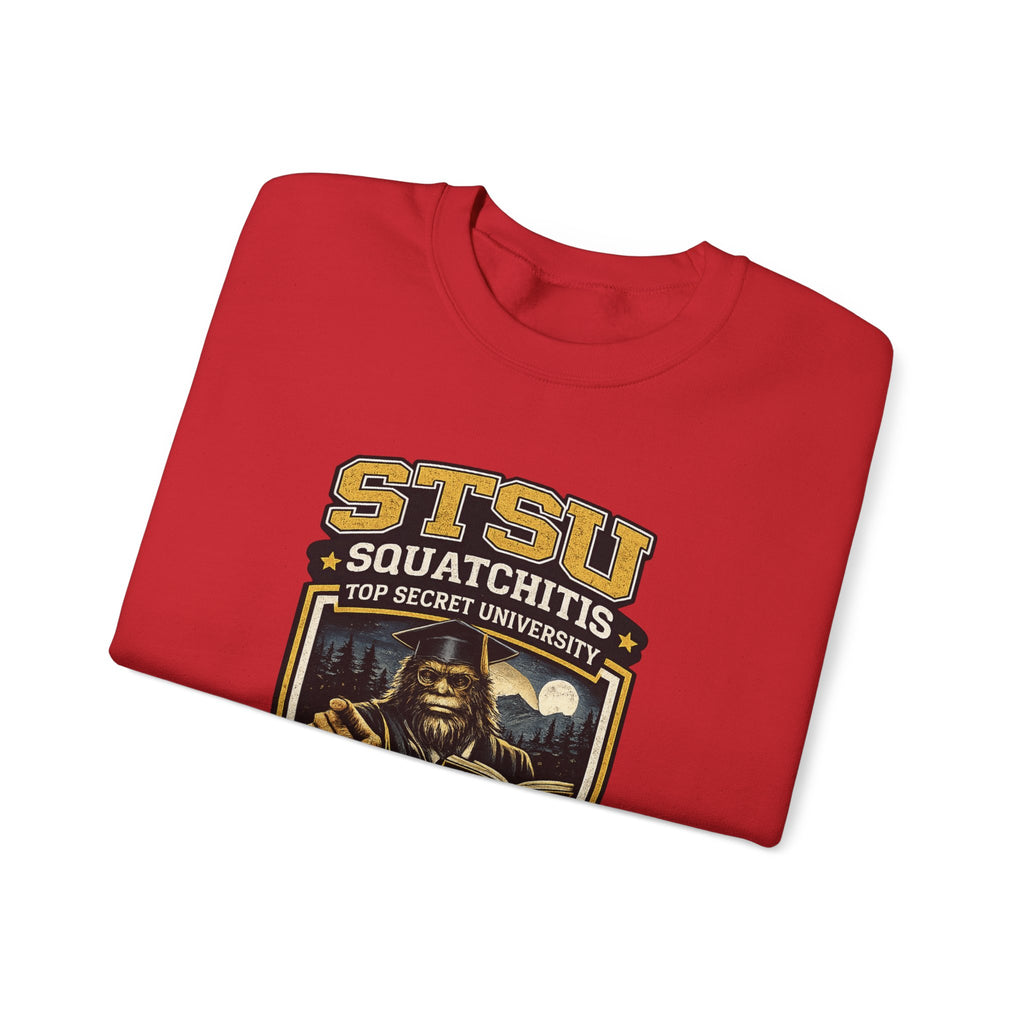 Squatchitis Top Secret University Sweatshirt | Sasquatch College Logo