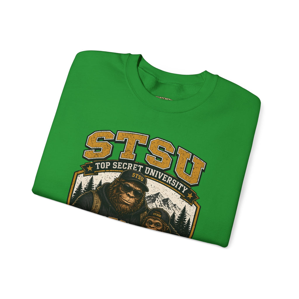 Squatchitis Top Secret University Bigfoot & son family Crewneck Sweatshirt