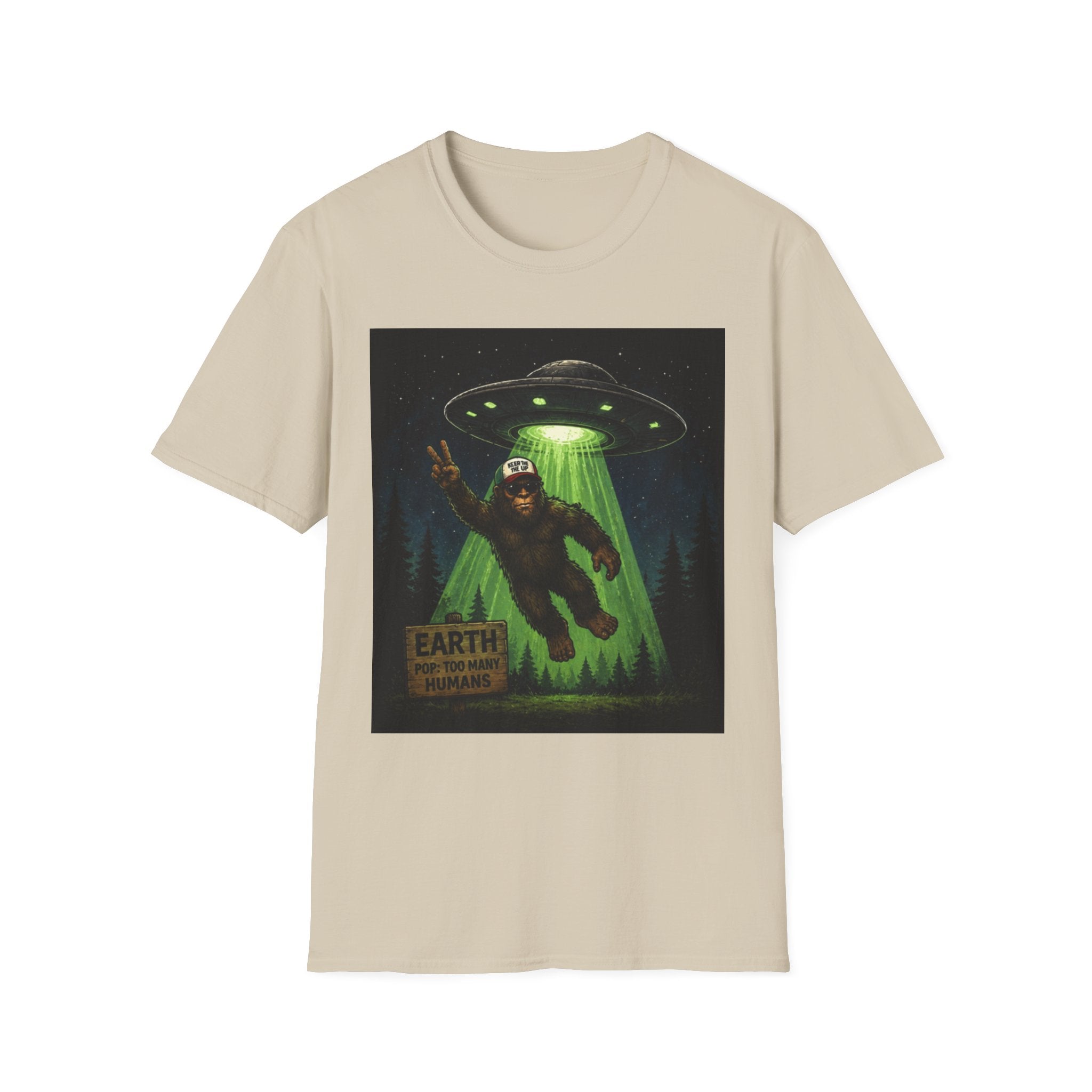 Bigfoot Abducted by UFO T-Shirt — Alien Encounter Graphic Tee