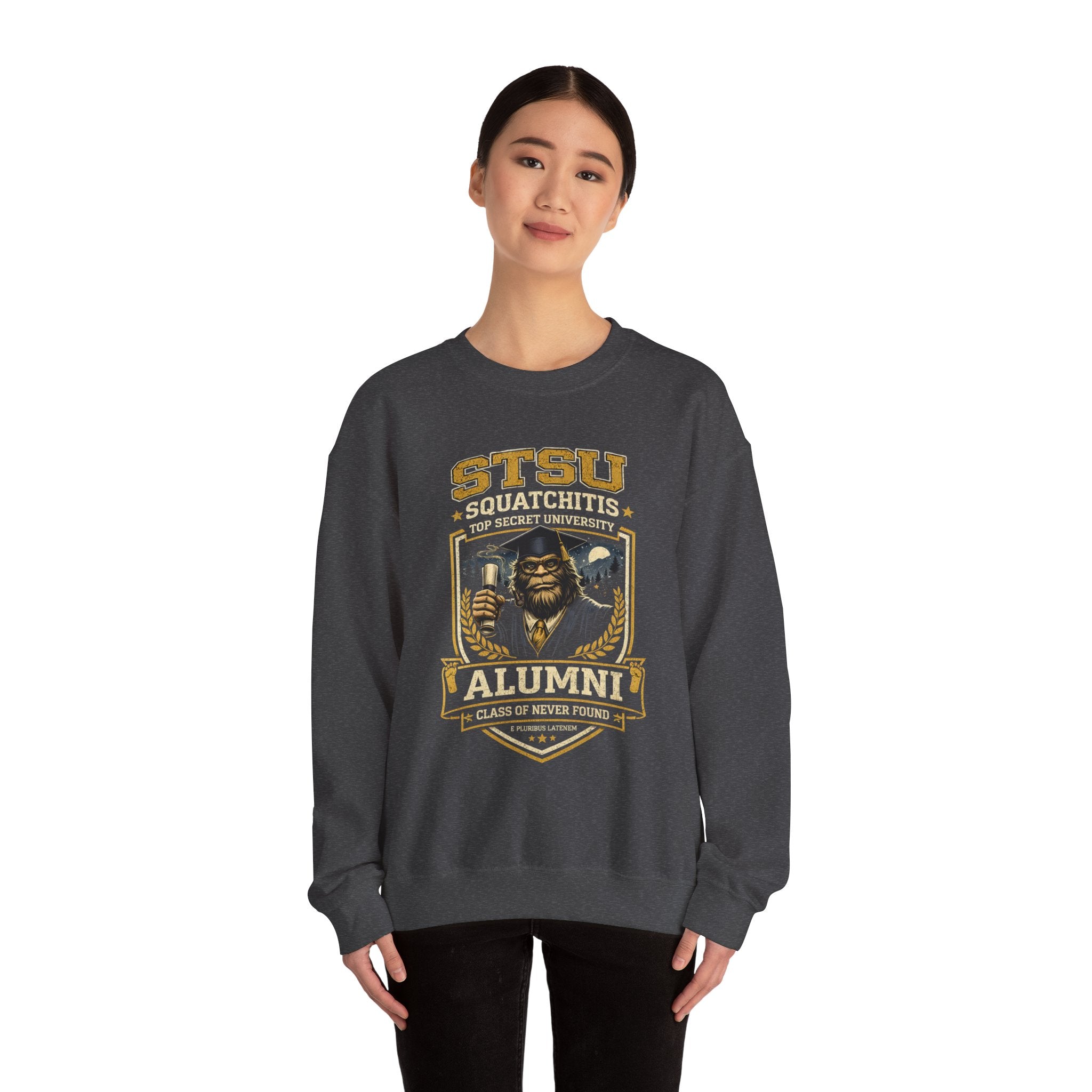 Squatchitis Top Secret University Bigfoot Crewneck Sweatshirt