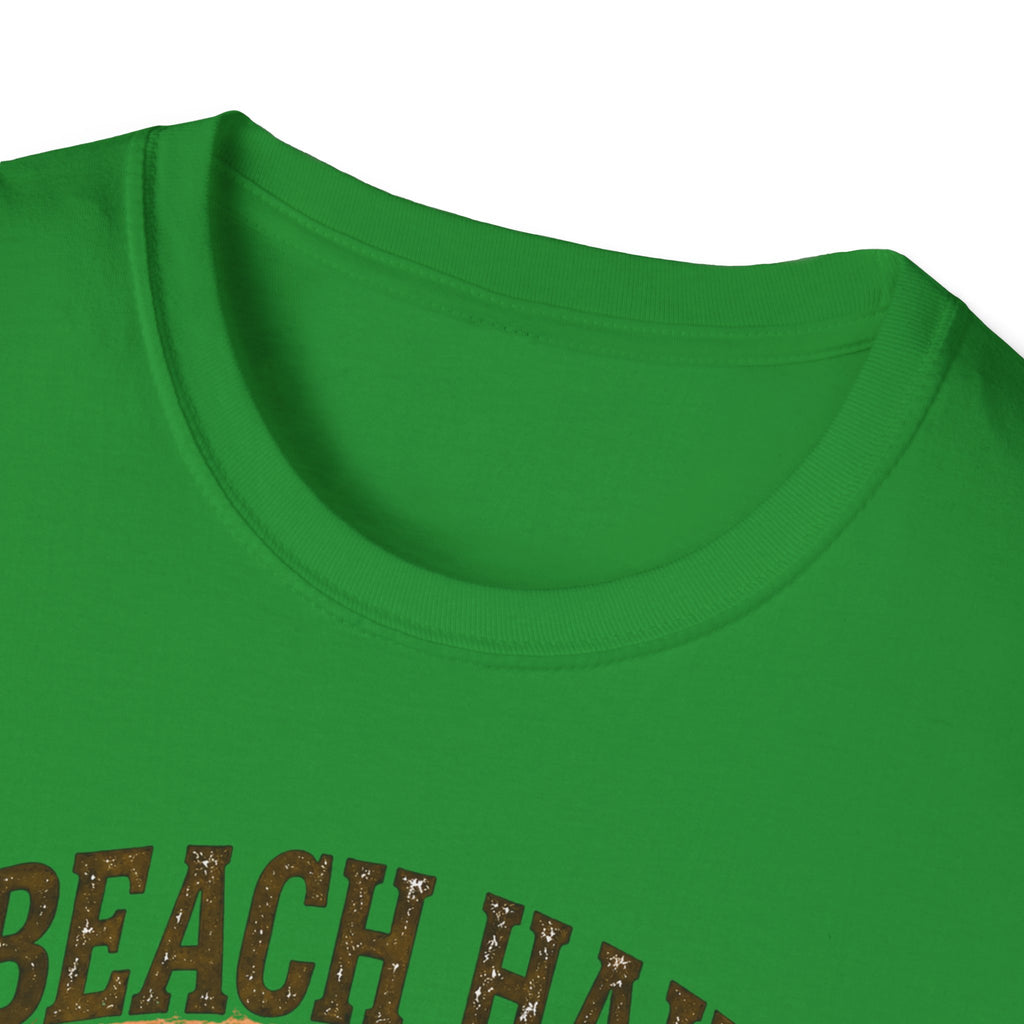 Bigfoot Beach Shirt T-Shirt — "Beach Hair Don't Care" with Hawaiian Bigfoot & Bear