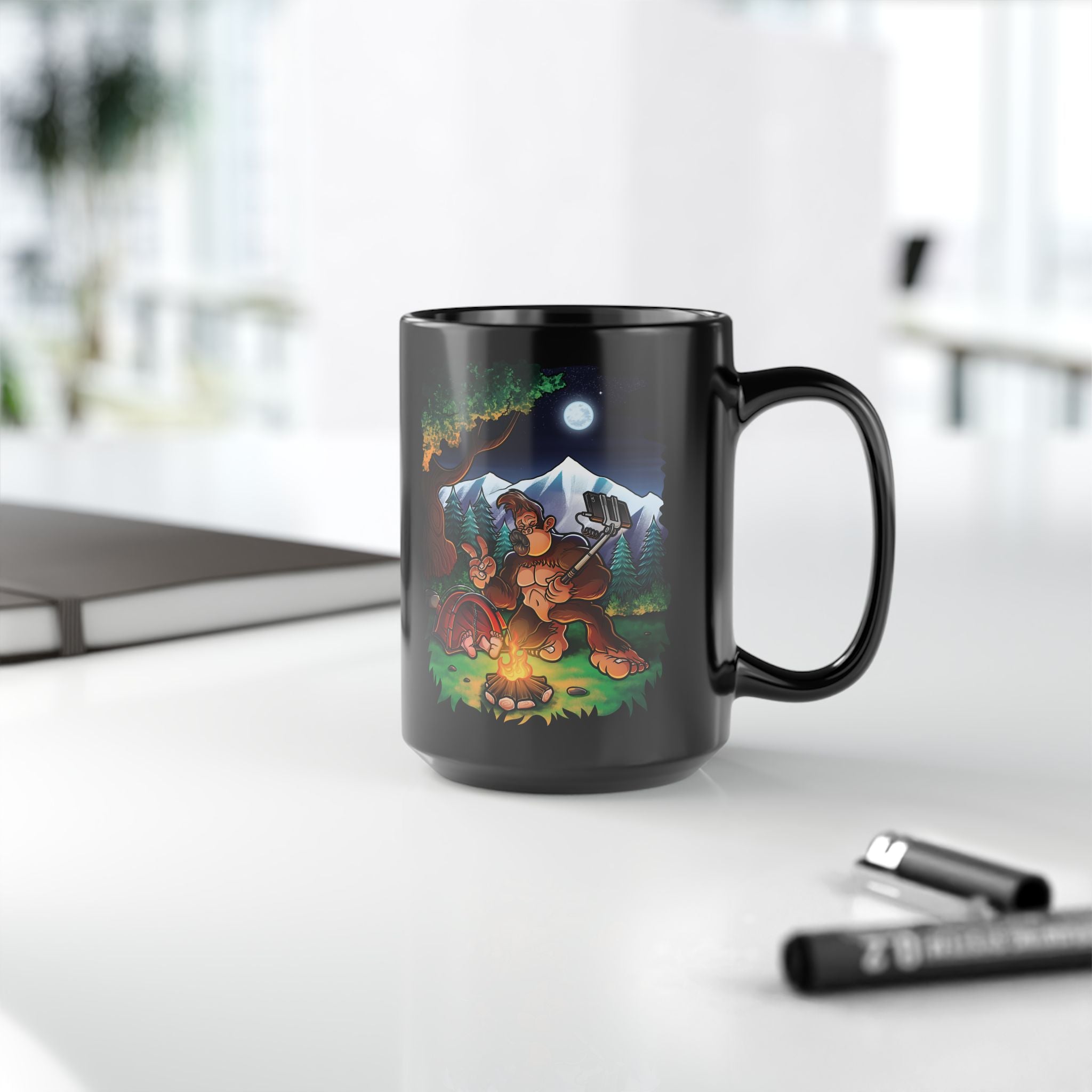 Goody Bigfoot Selfie with Sleeping Camper Mug, 15oz