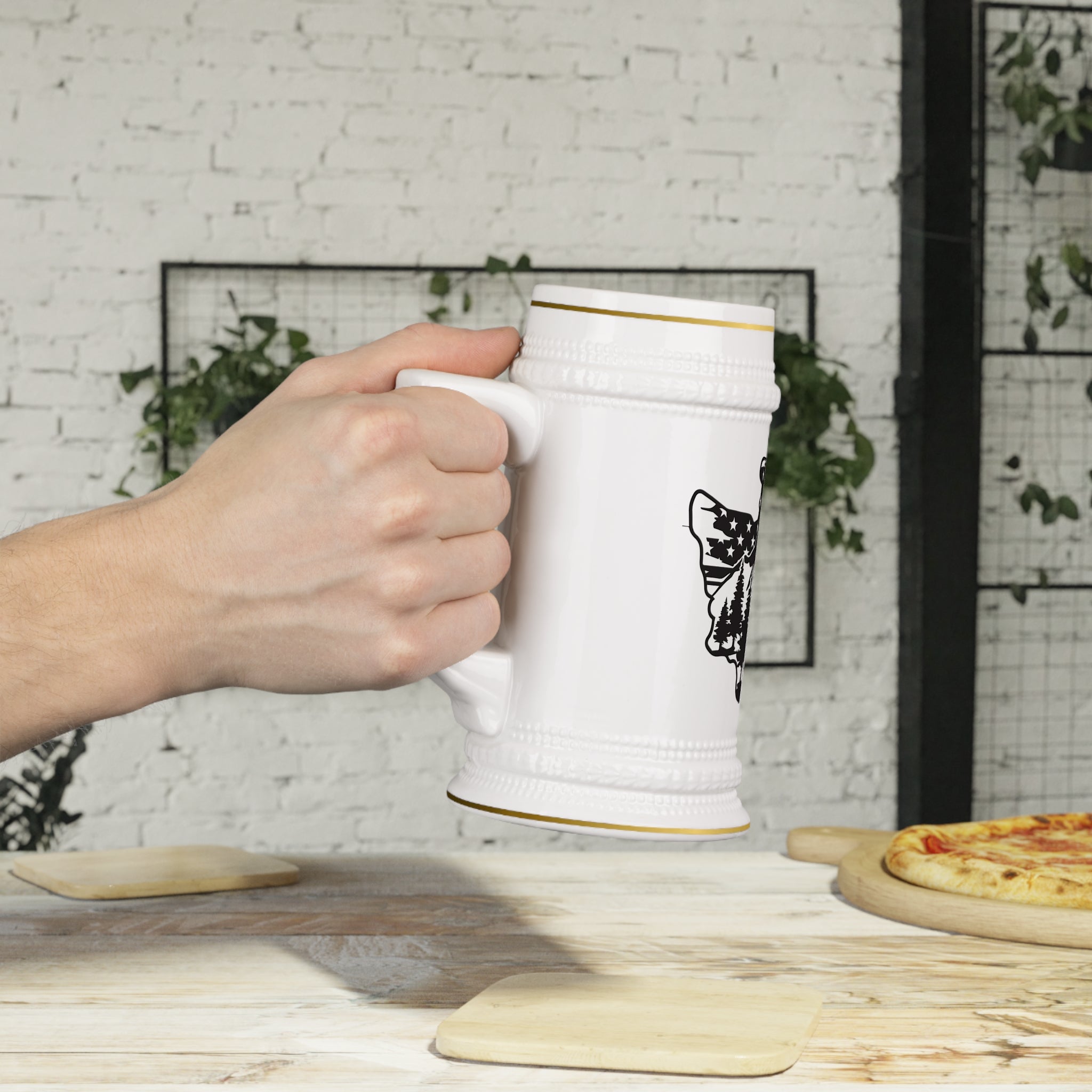 Bigfoot State Beer Stein Mug — Novelty Sasquatch Beer Stein